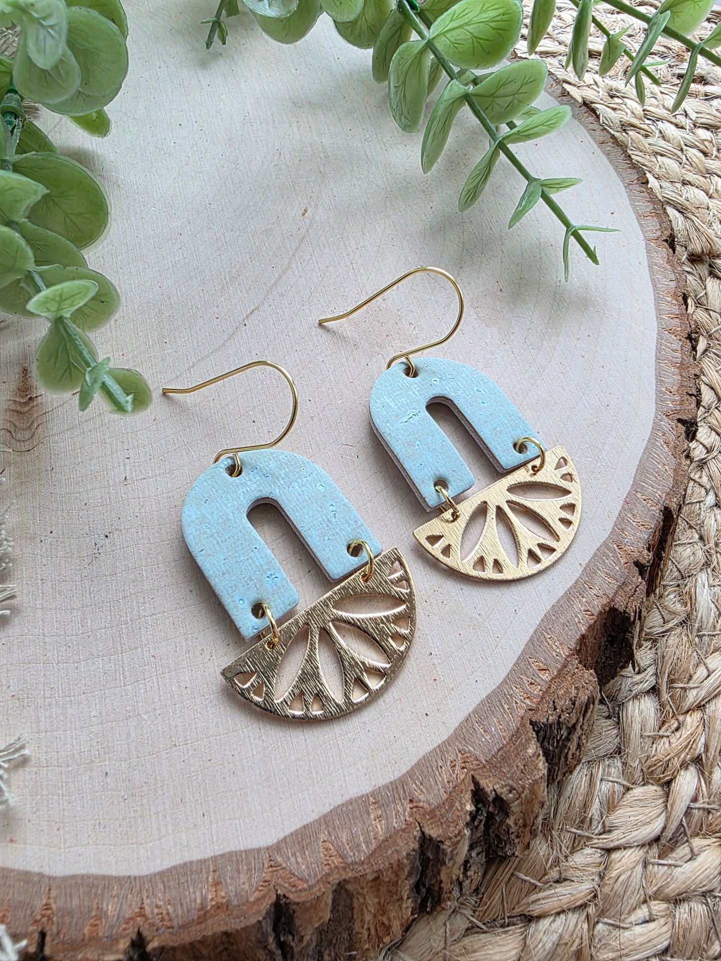 Soft Aqua Arch Earrings