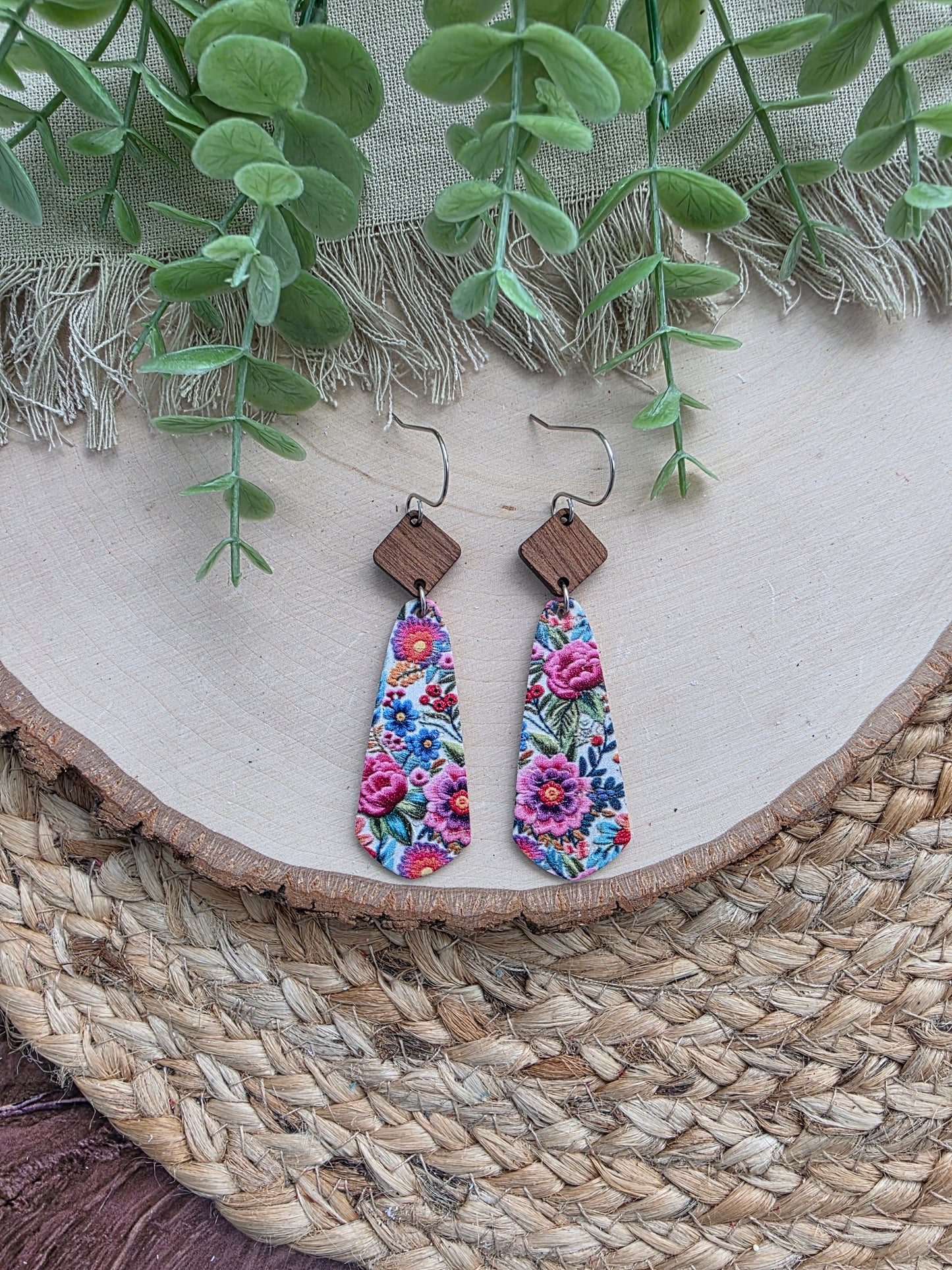 Fiesta Floral Skinny Drop Earrings
