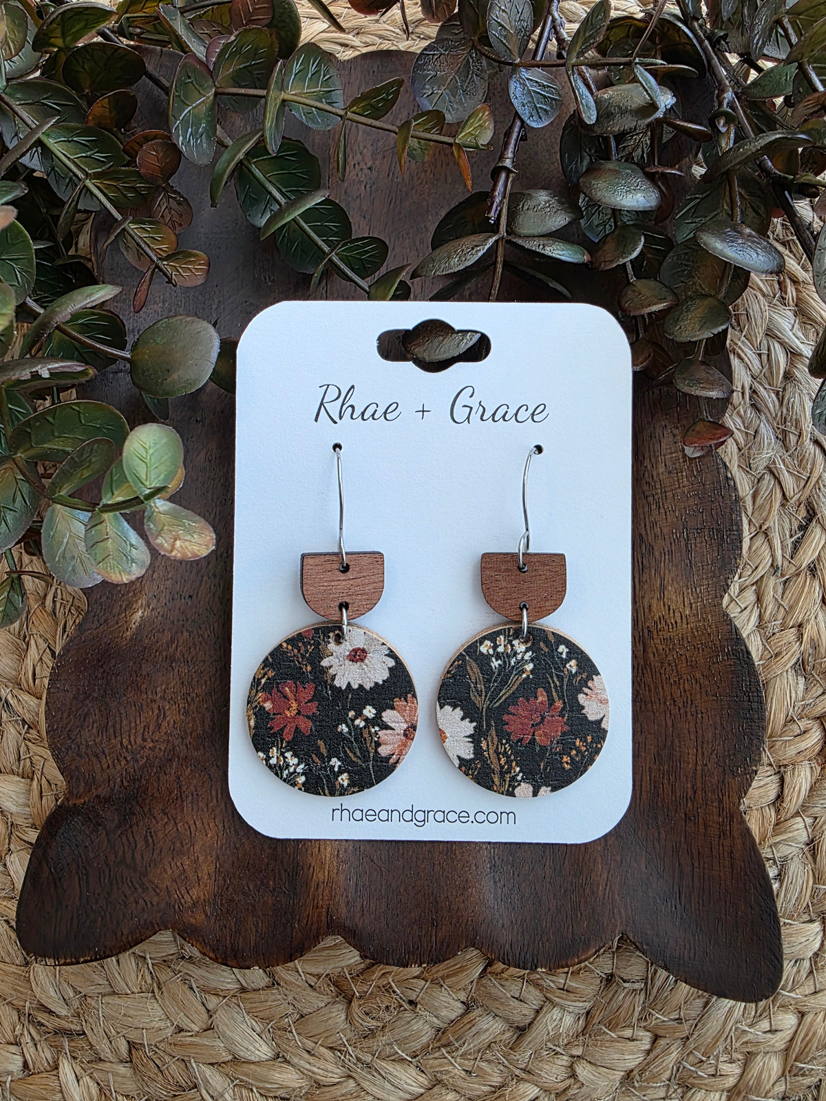 MidnighyWildflower Circle Earrings