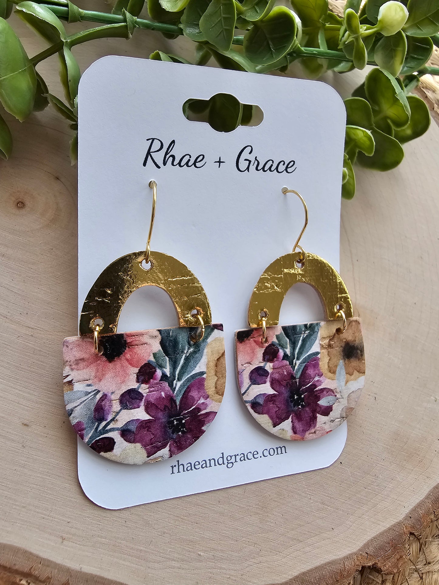 Plum Floral Bouquet Earrings