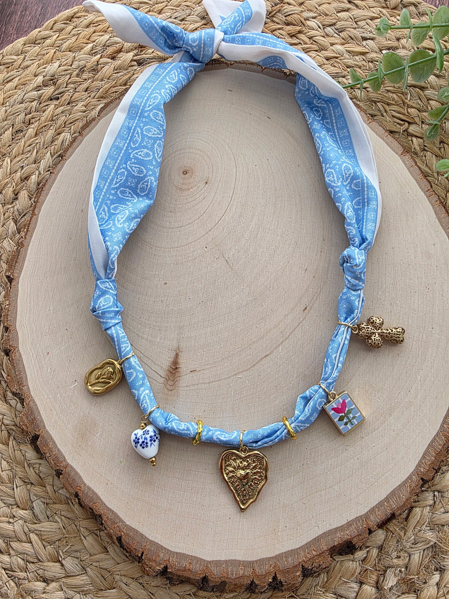 Clear Skies Scarf Charm Necklace