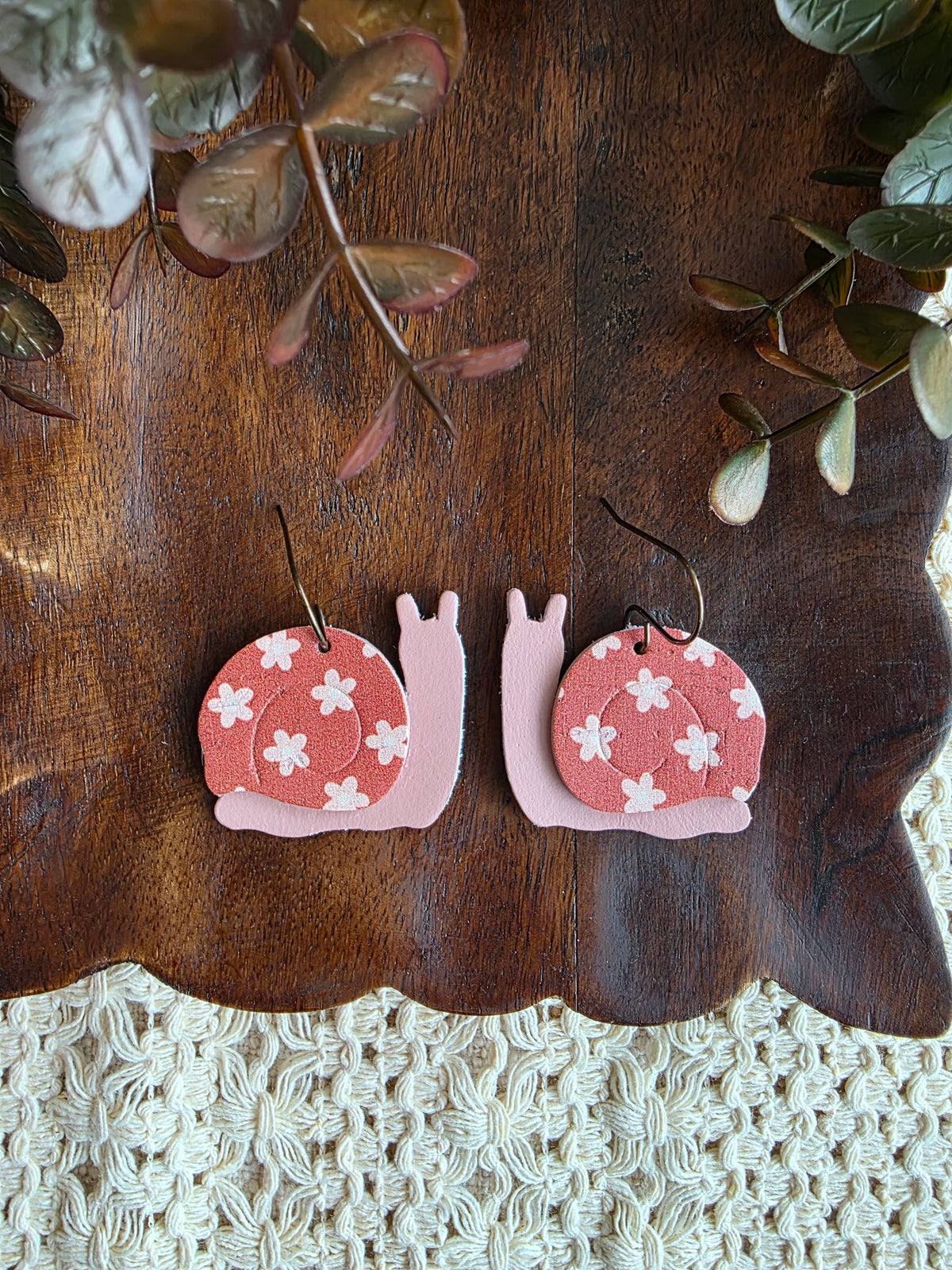 Garden Snails - Boho Floral Earrings