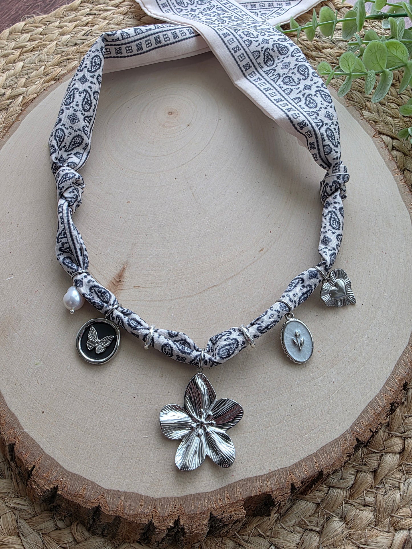 Moonlight Meadow Scarf Charm Necklace