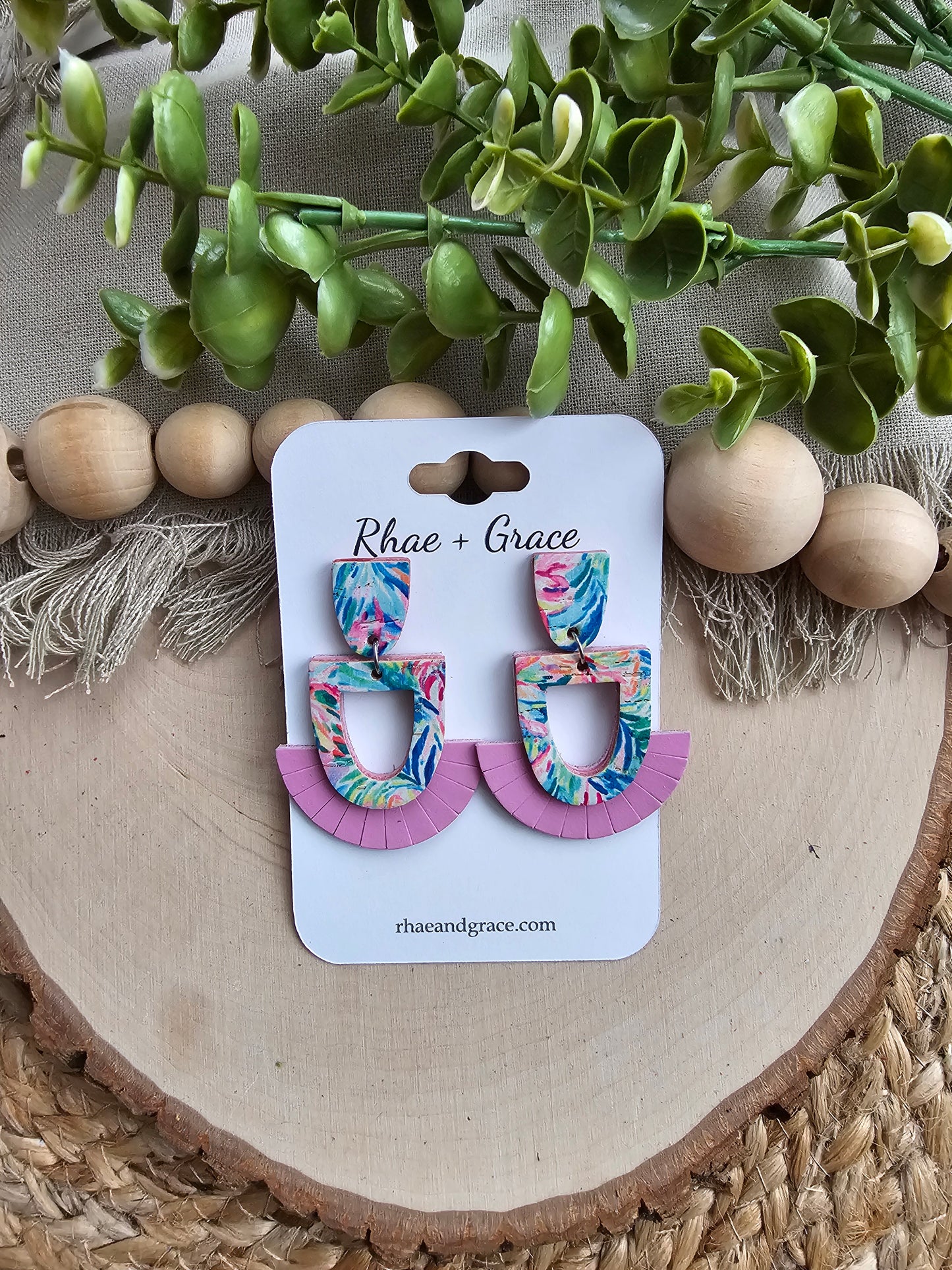 Tropical Floral Summer Statement Earrings