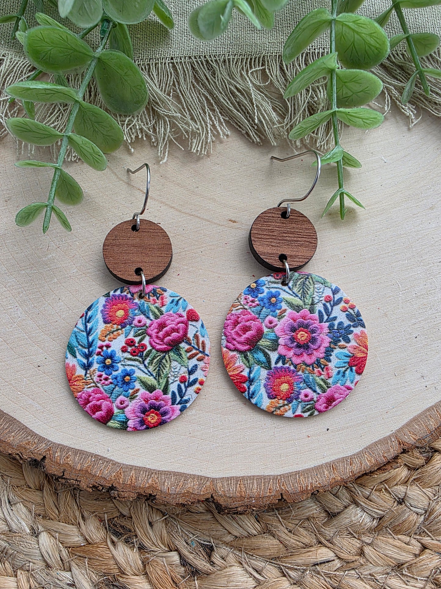 Fiesta Floral Circle Earrings