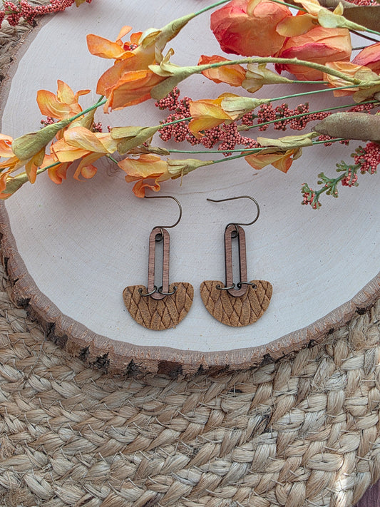 Honey Brown Arch Drop Earrings