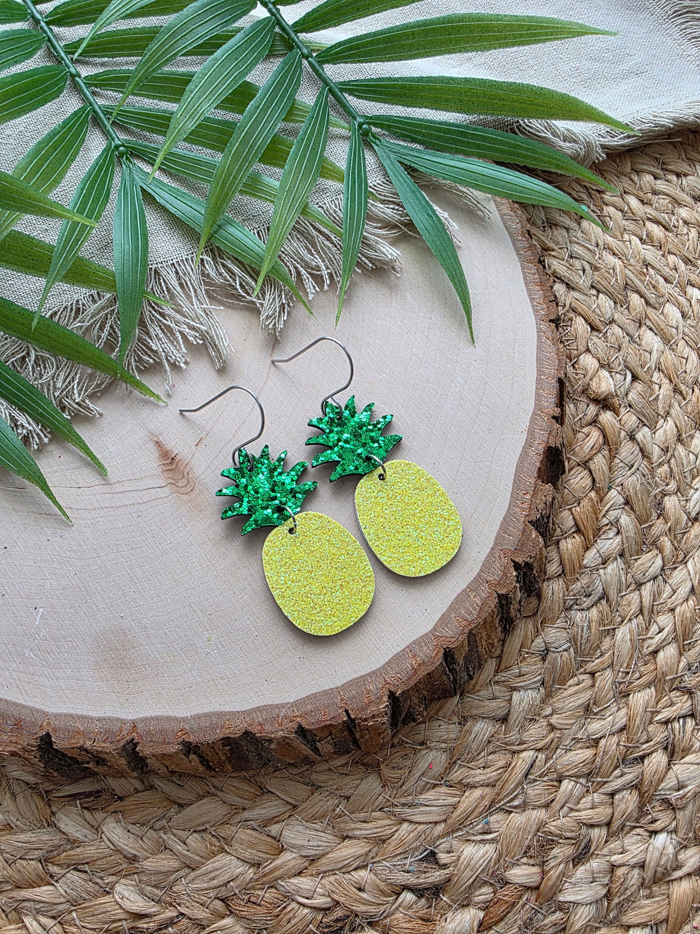 Glitter Pineapple Earrings