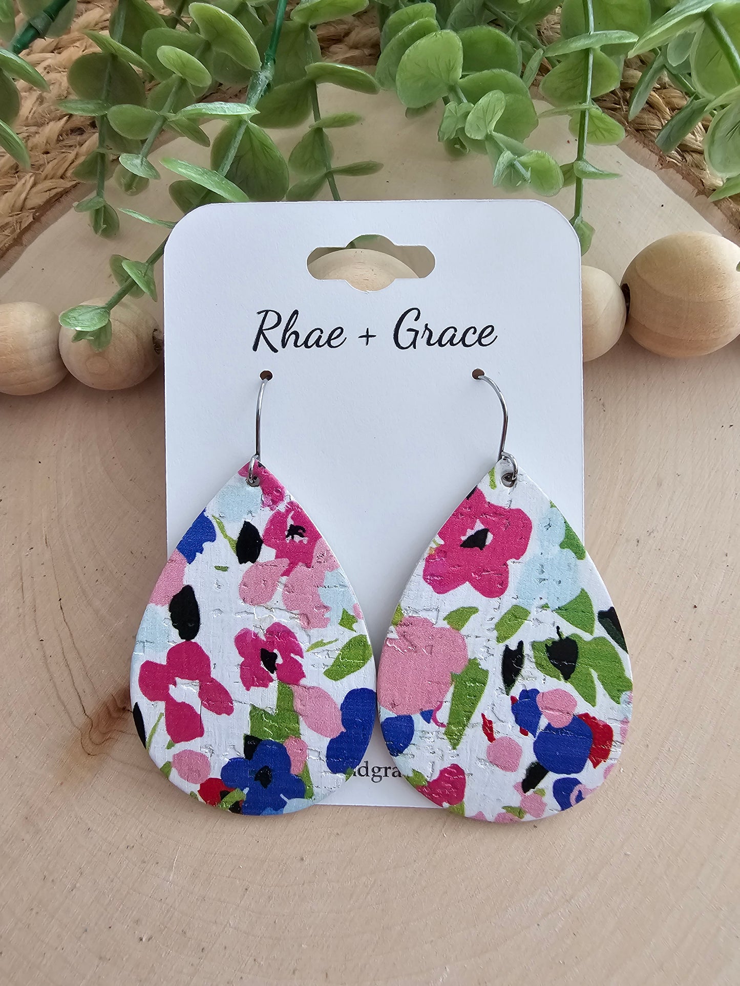 Floral Teardrop Earrings - Large