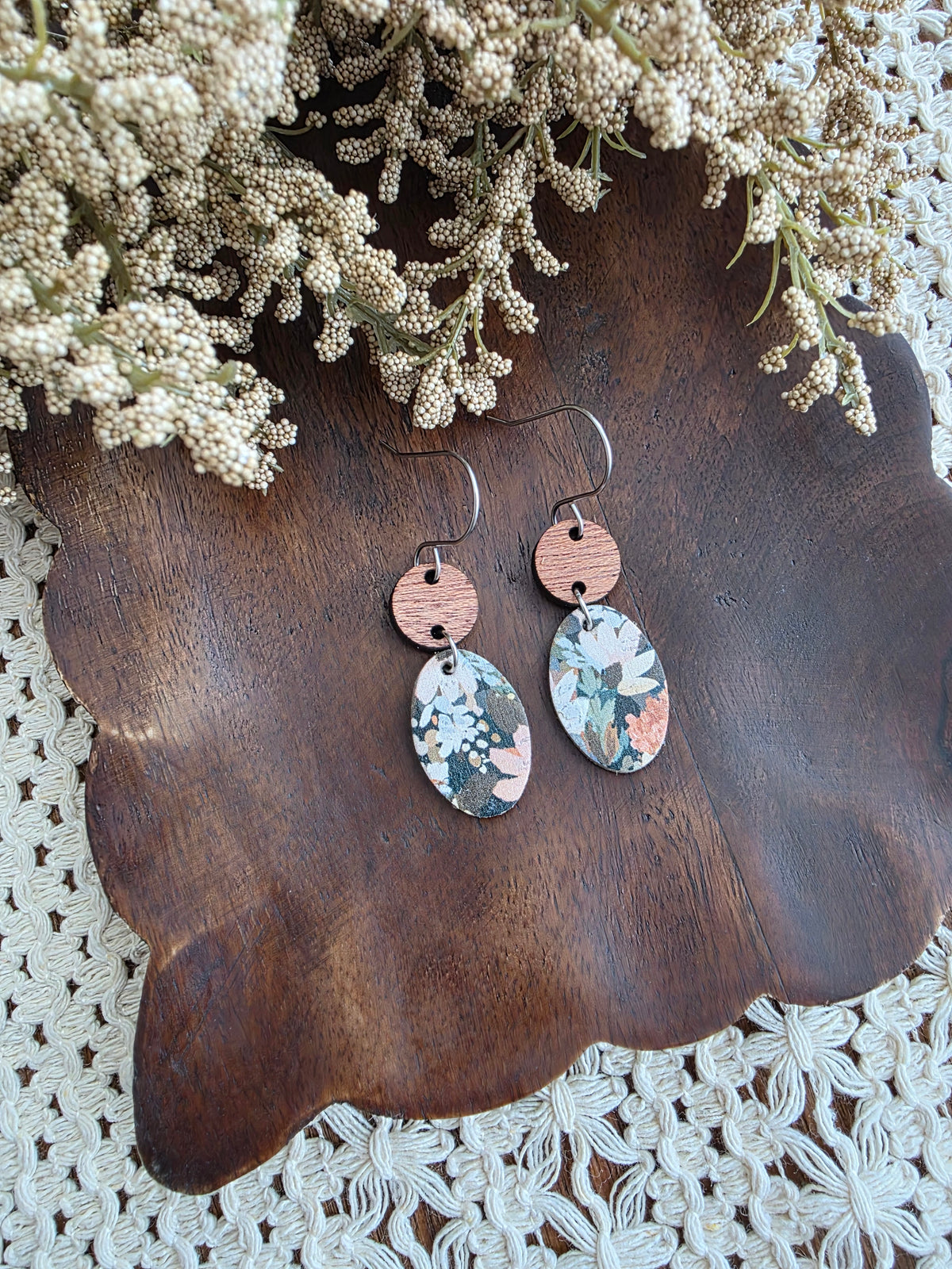 Rosemary Wildflower Oval Earrings