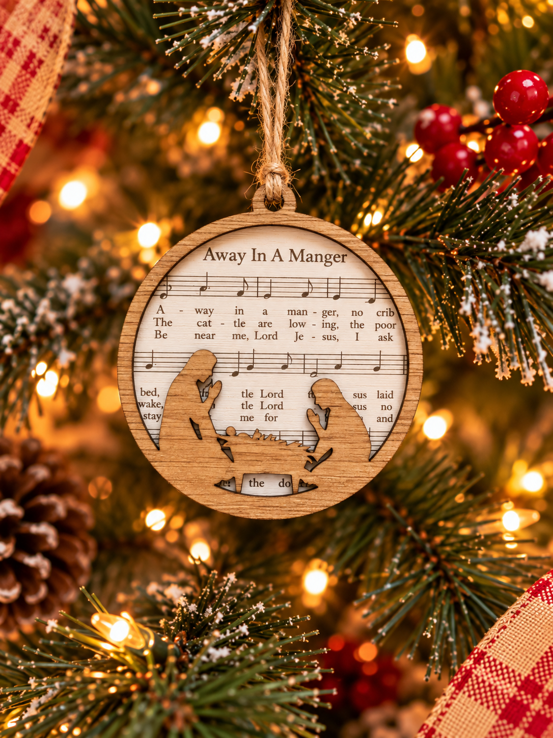 Christmas Hymn Ornament - Away in a Manger