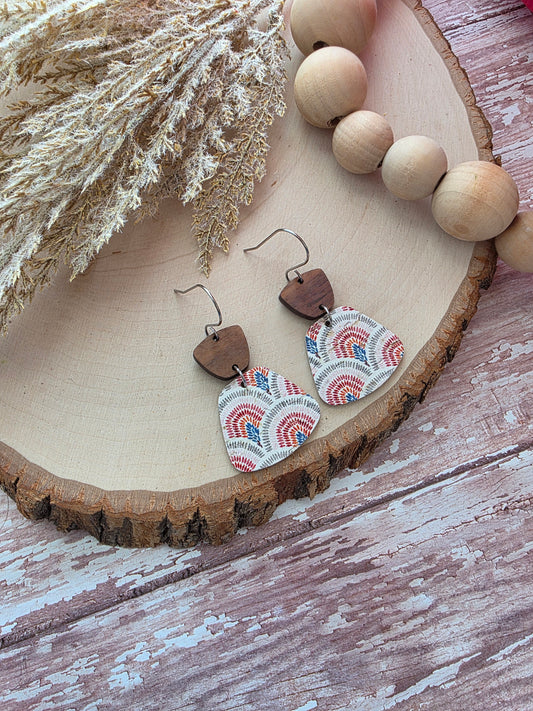 Boho Fan Rounded Trapezoid Earrings