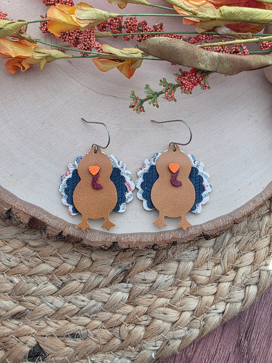 Boho Scallops & Blue Turkey Earrings