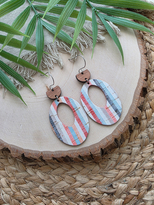 Sunset Stripes Chunky Oval Earrings