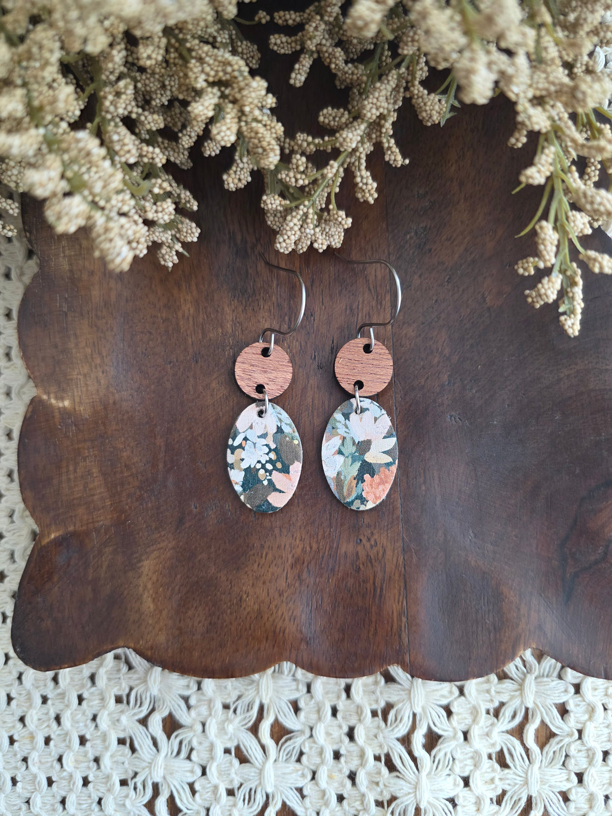 Rosemary Wildflower Oval Earrings