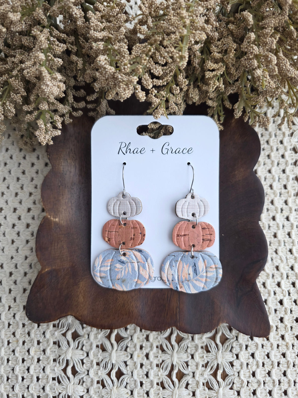 Pumpkin Stack Earrings - Autumn Willow