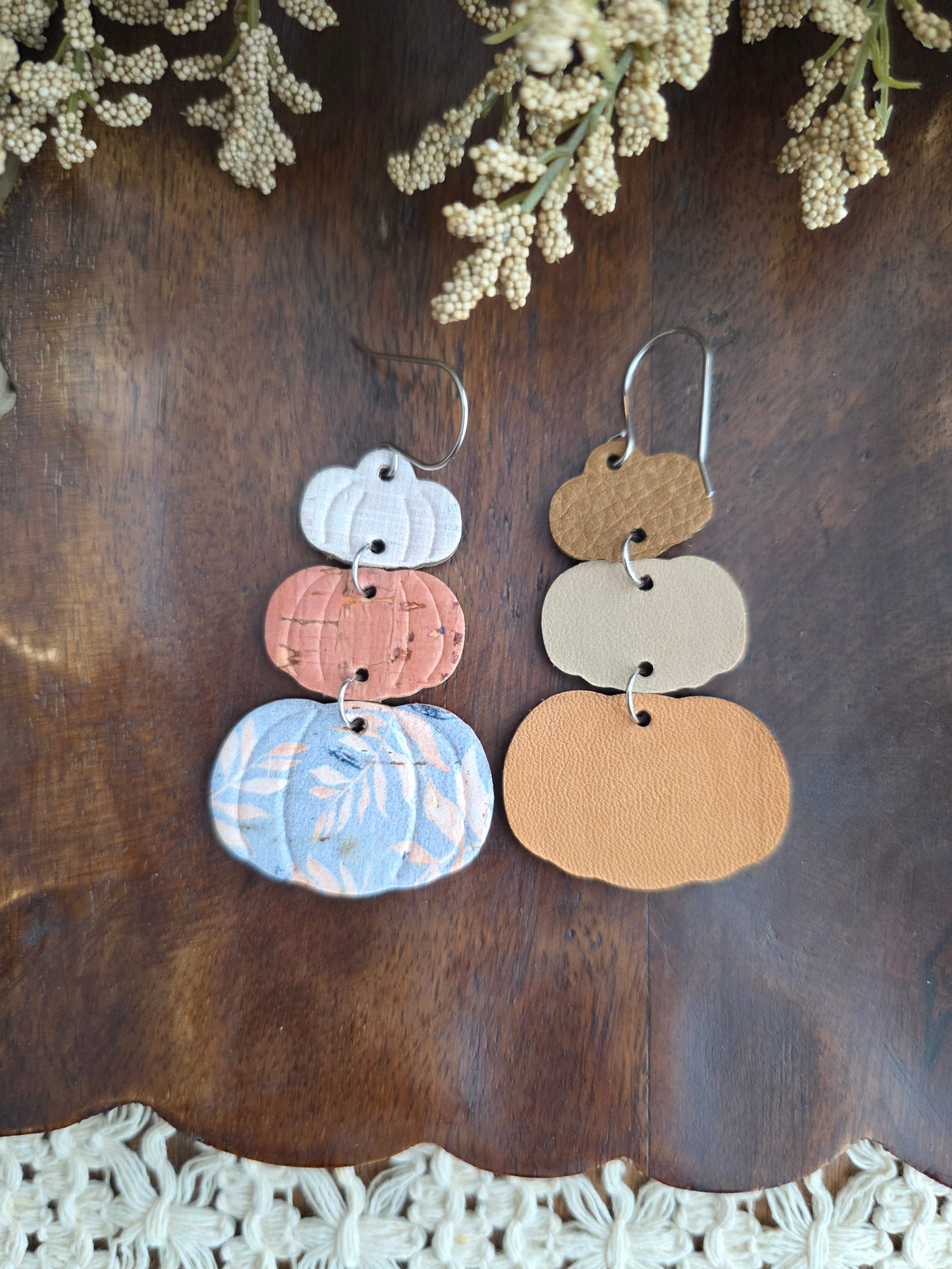 Pumpkin Stack Earrings - Autumn Willow