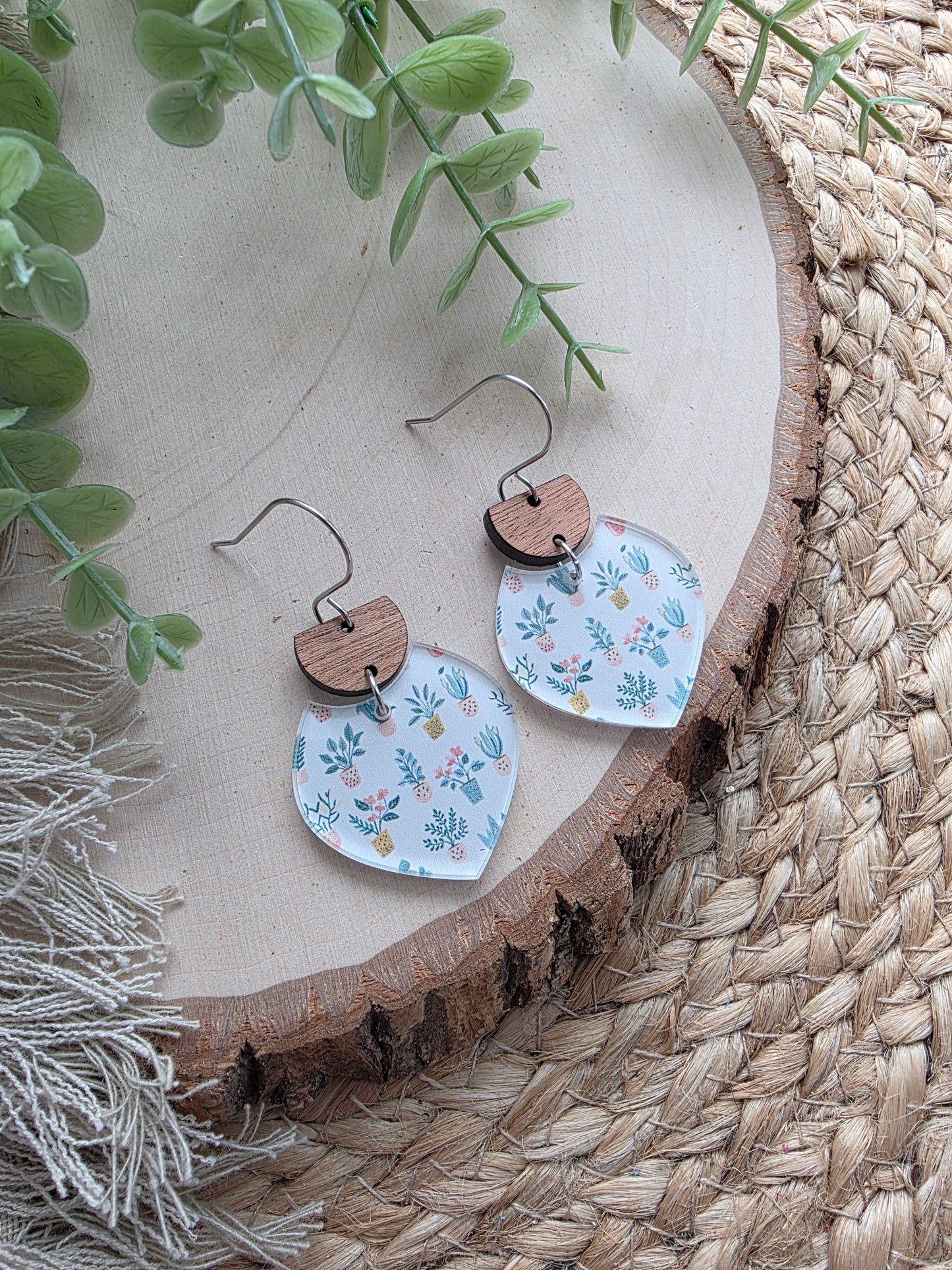 Acrylic Plant Lover Earrings