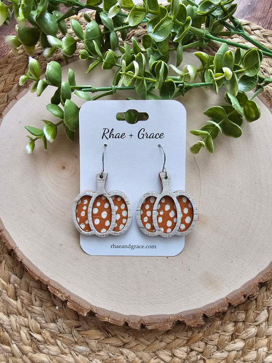 Orange Spotted Pumpkin Earrings