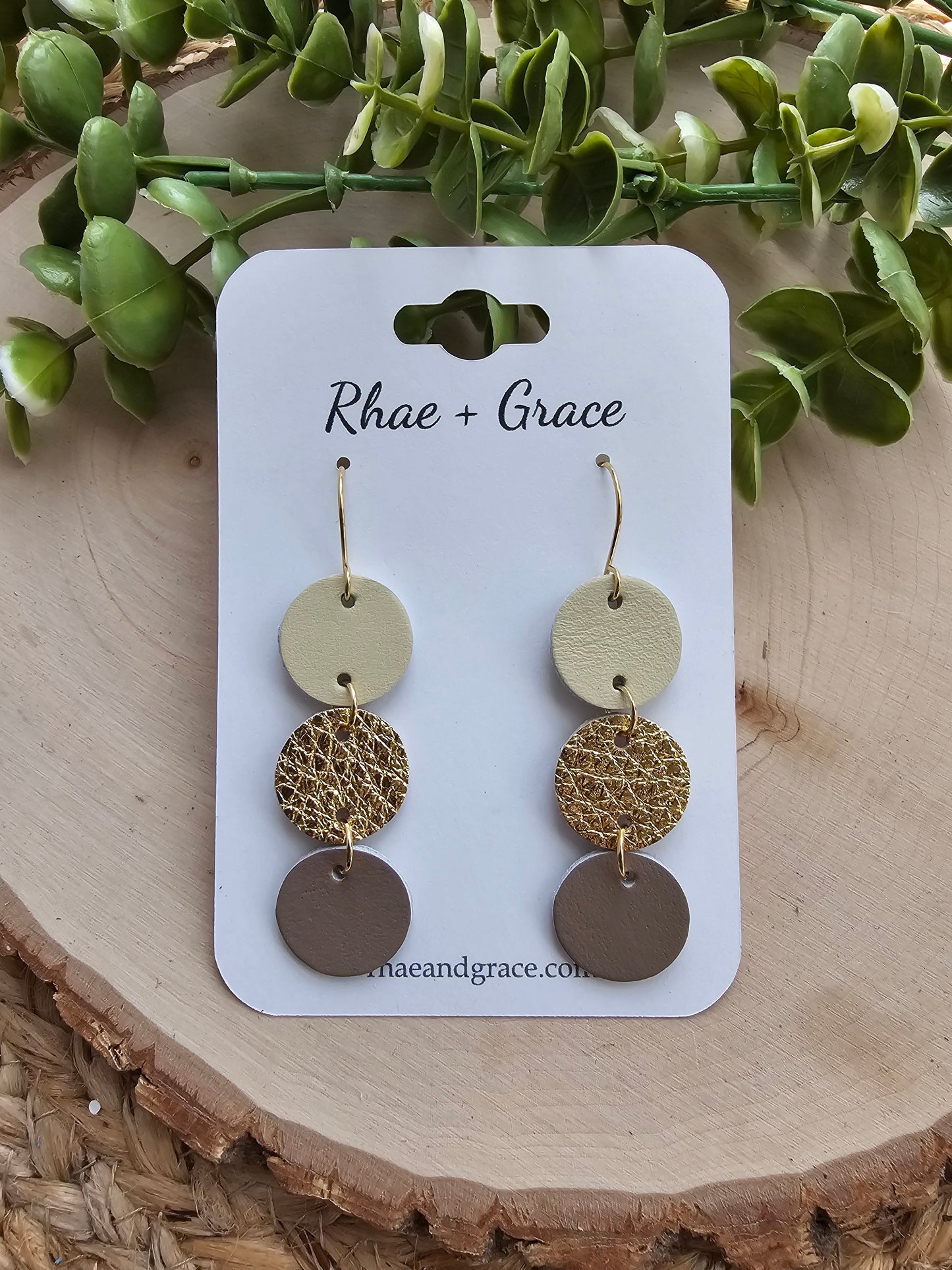 Stacked Circle Gold Neutral Earrings