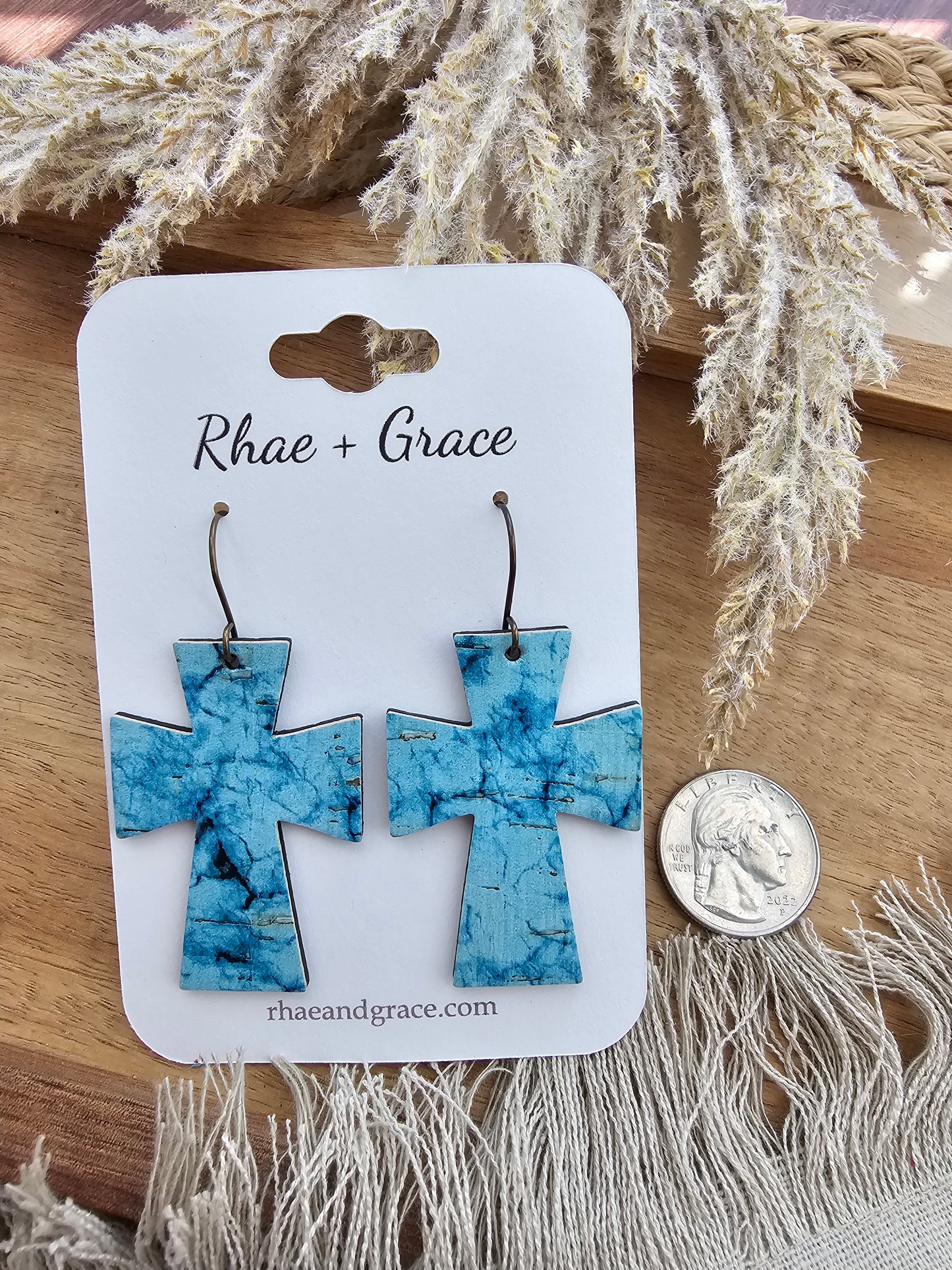 Turquoise Cross Earrings