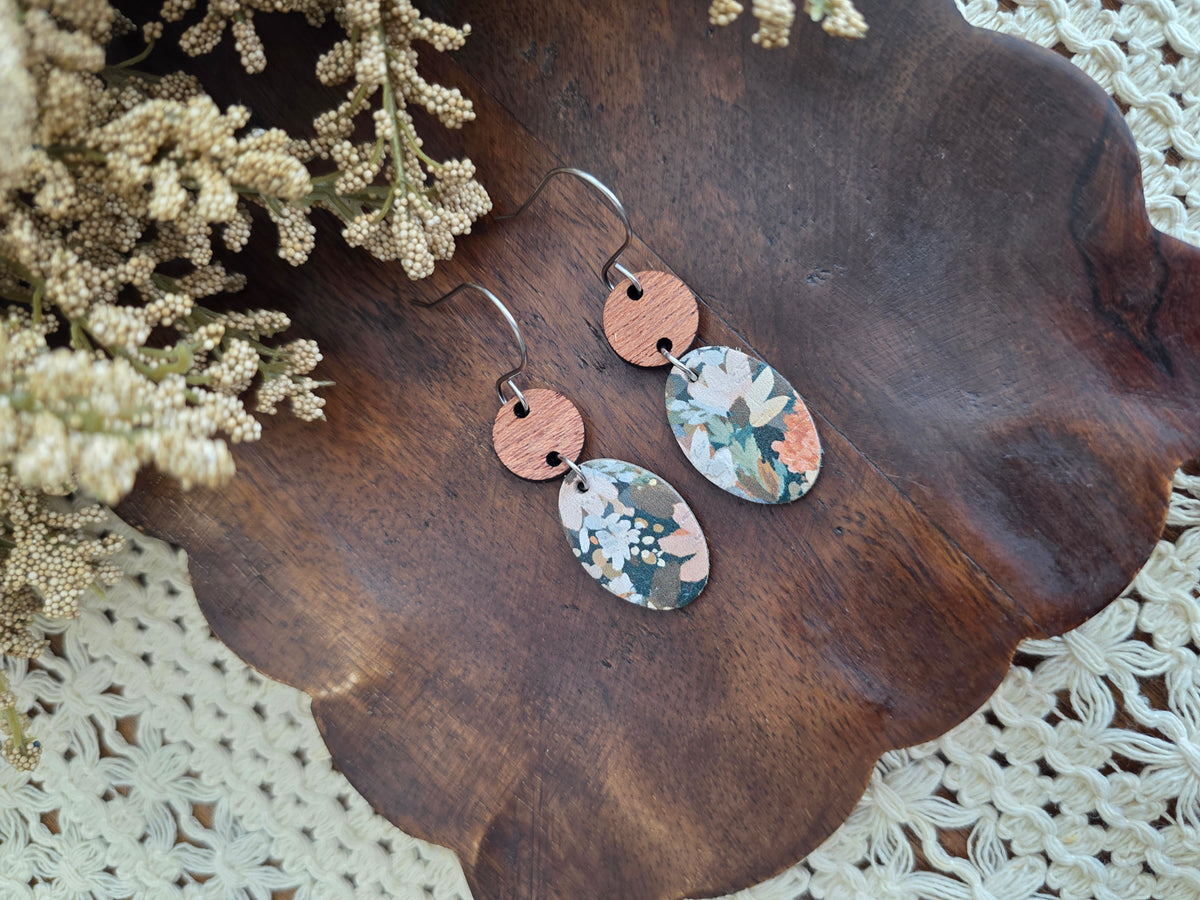 Rosemary Wildflower Oval Earrings