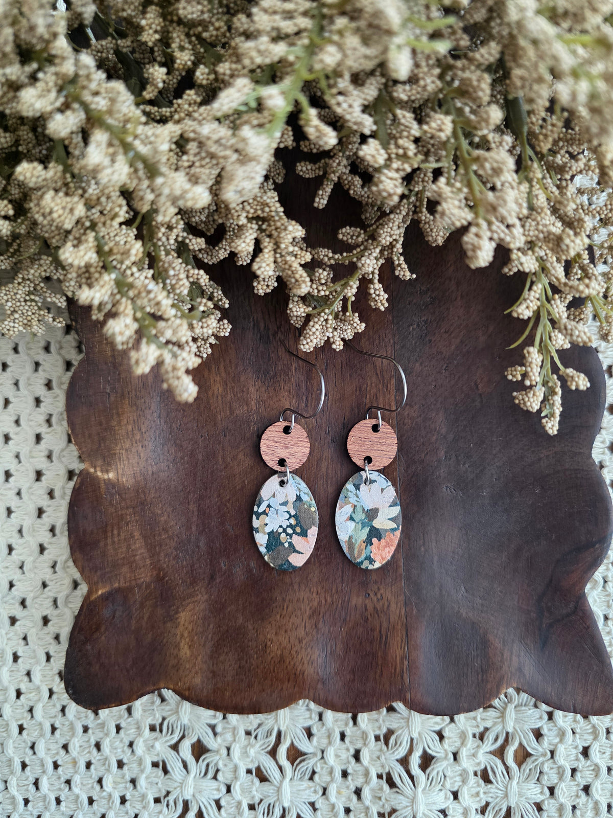 Rosemary Wildflower Oval Earrings