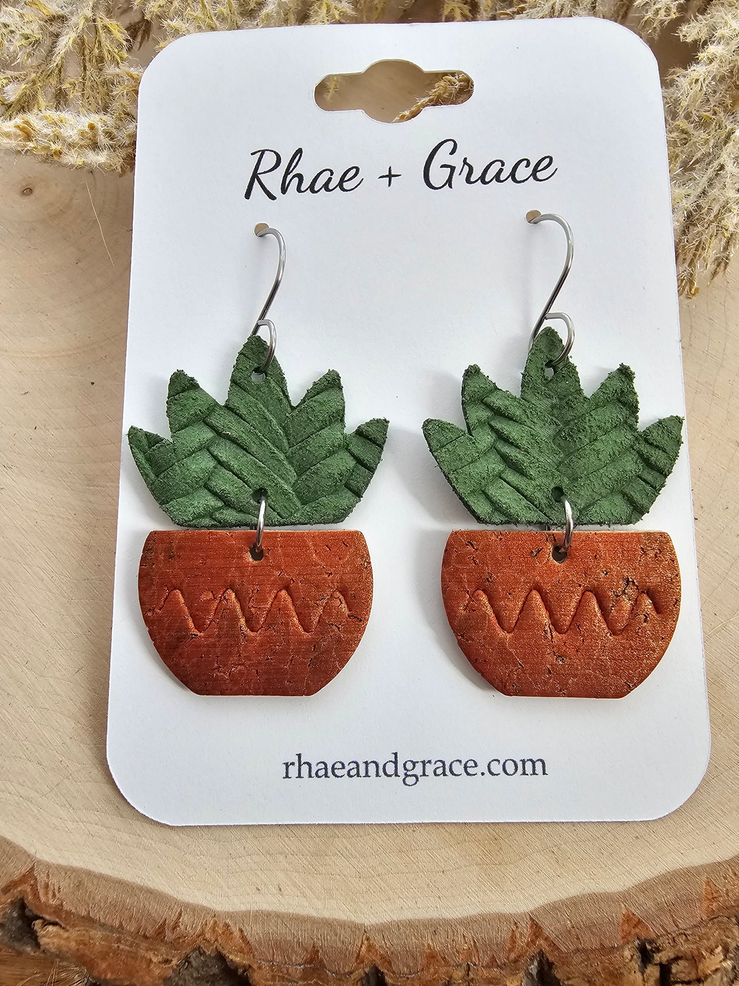 Tera Cotta Potted Plant Earrings