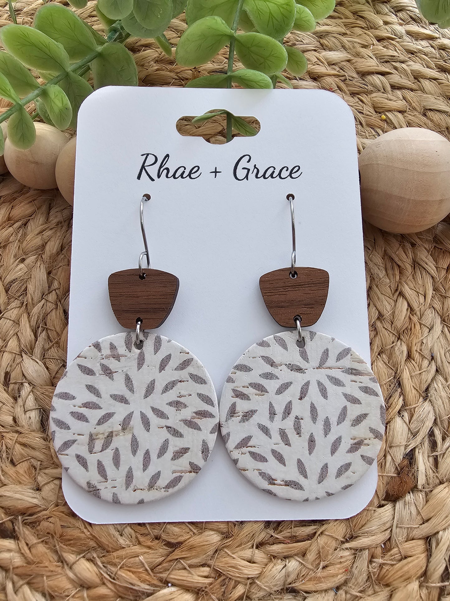 Ivory Almond Mum Earrings