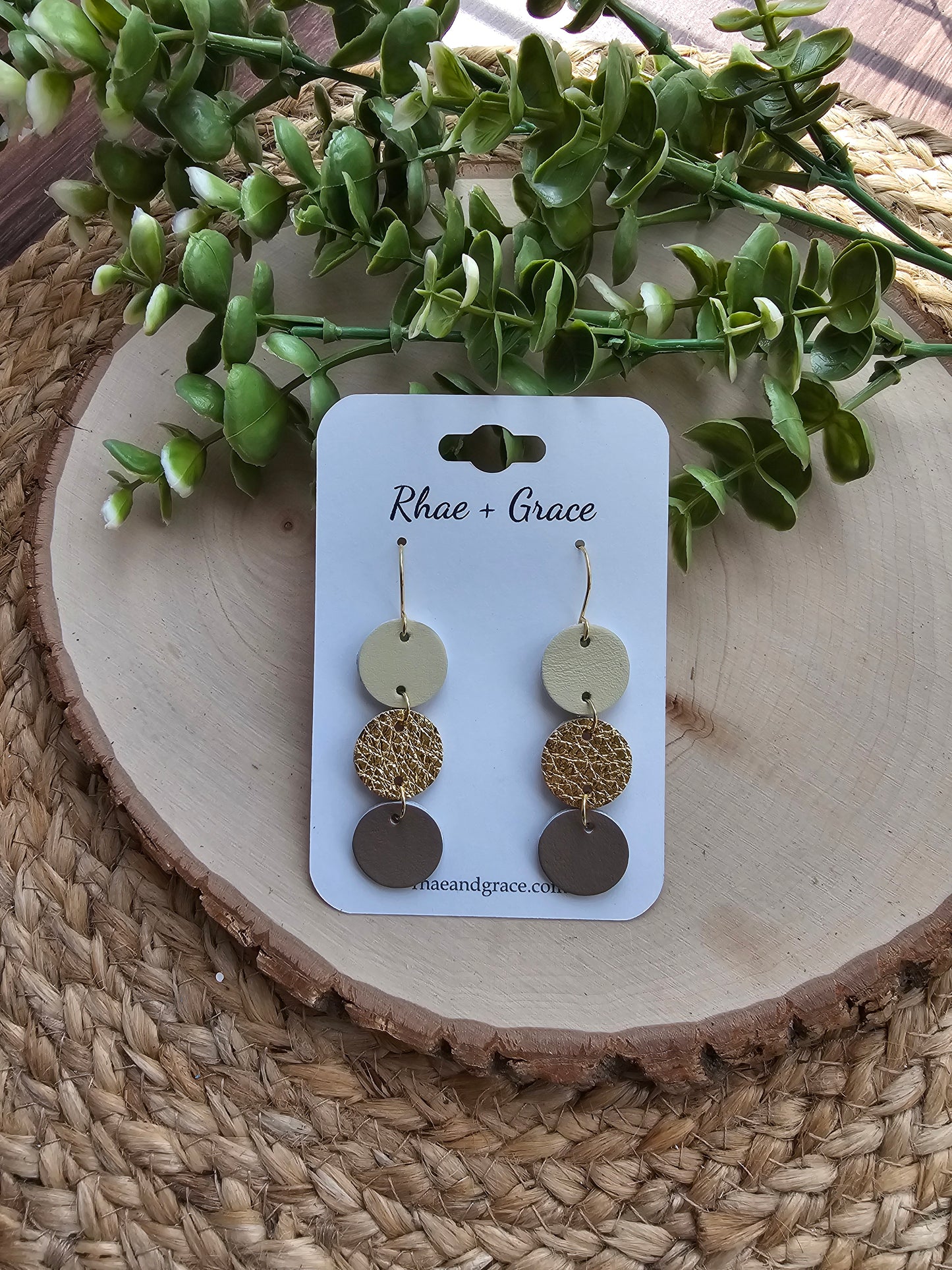 Stacked Circle Gold Neutral Earrings