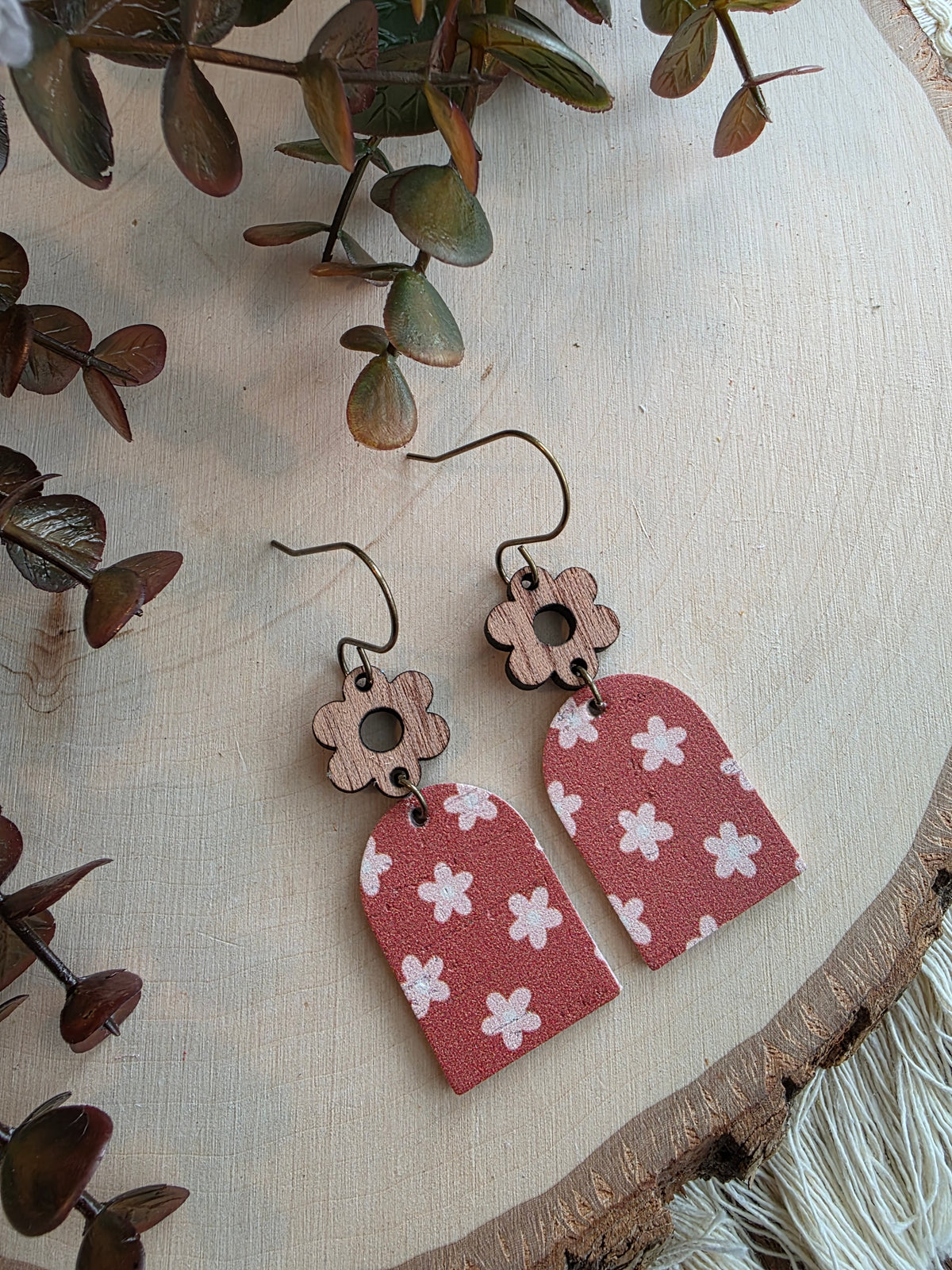 Boho Floral Closed Arch Earrings