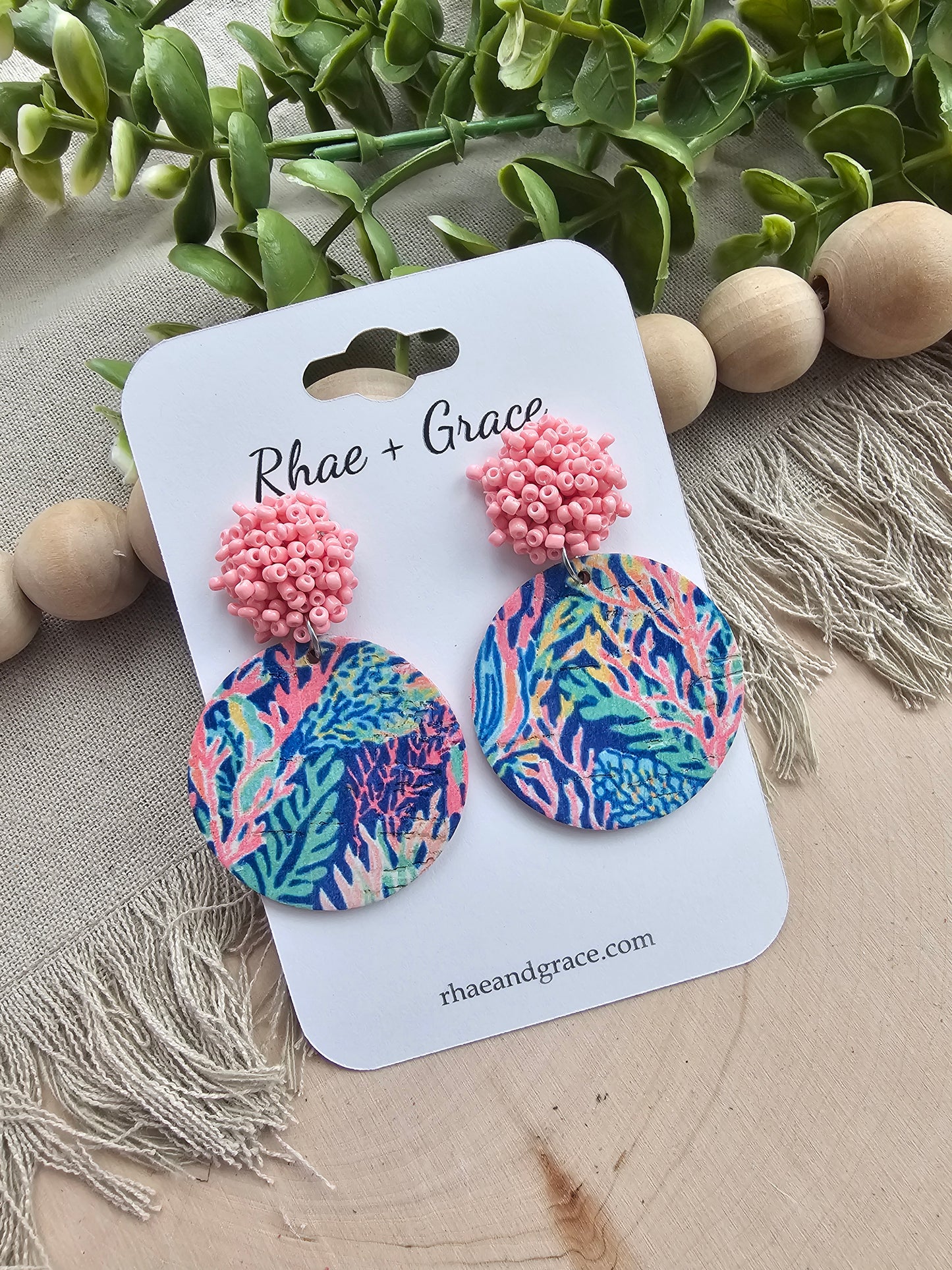 Coral Reef Circle Earrings