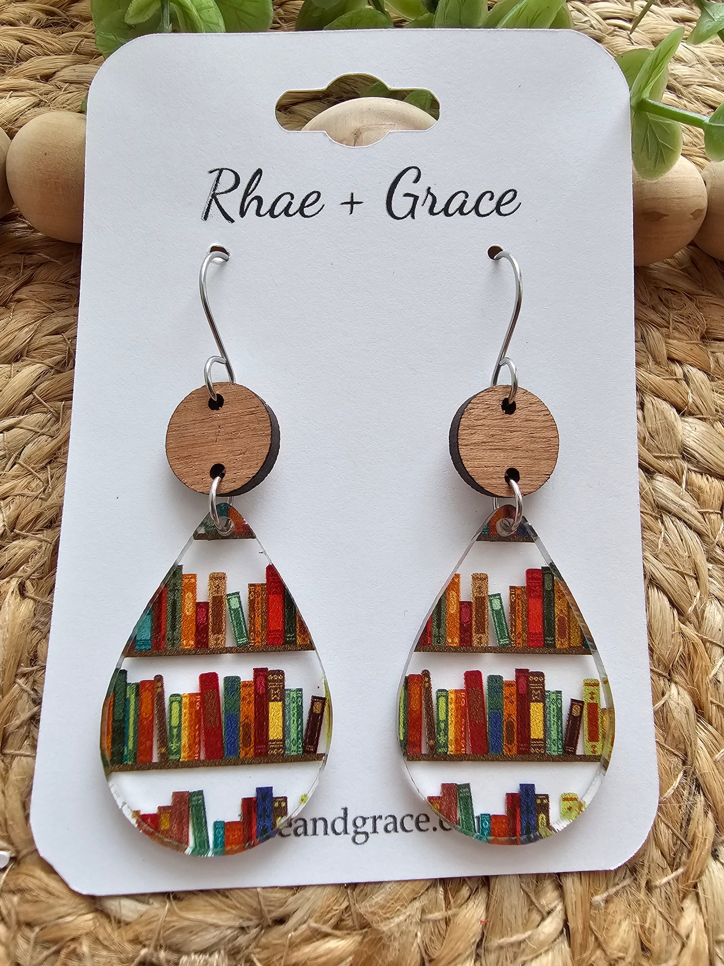 Book Lover Acrylic Teardrop Earrings