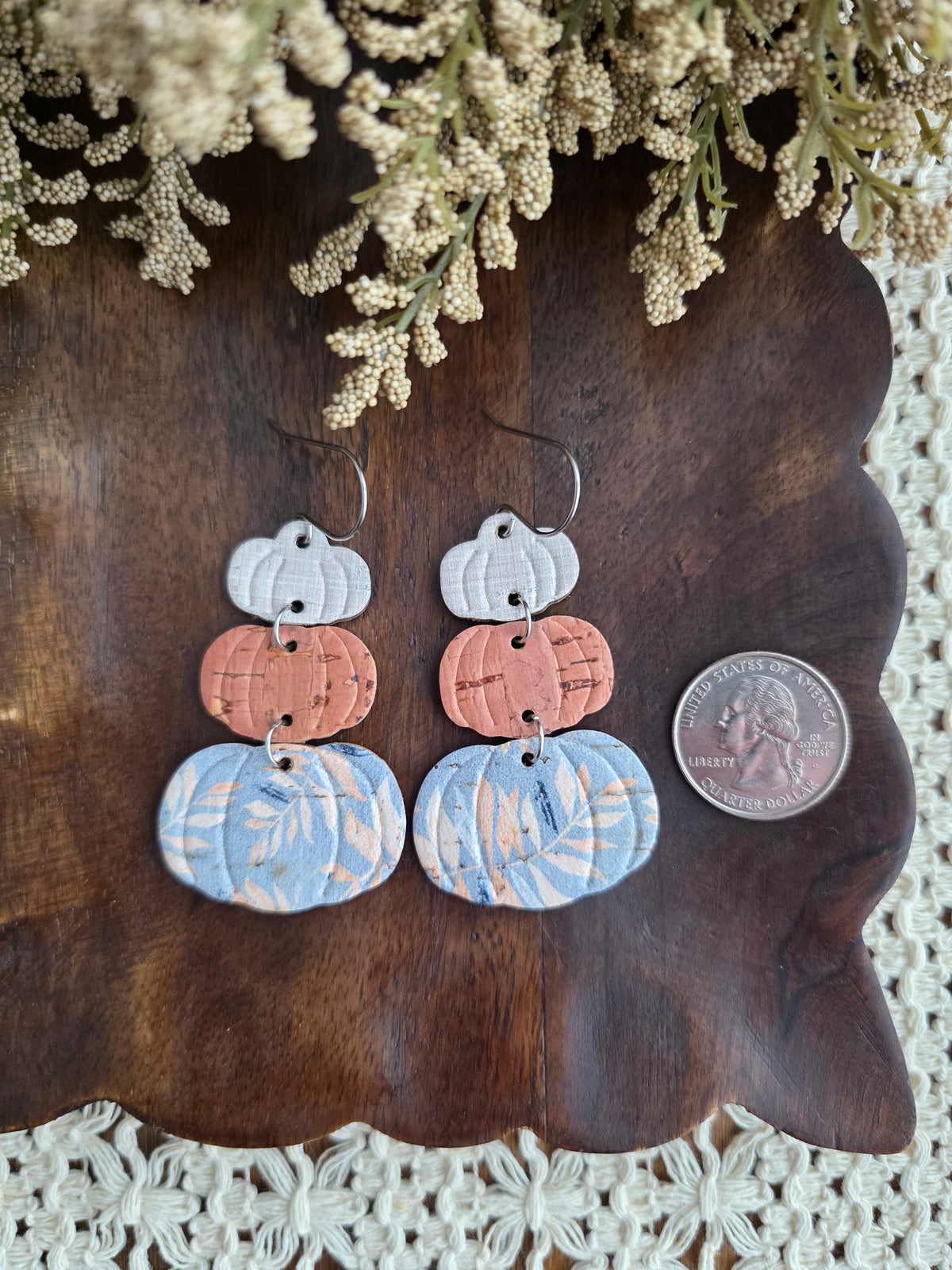 Pumpkin Stack Earrings - Autumn Willow