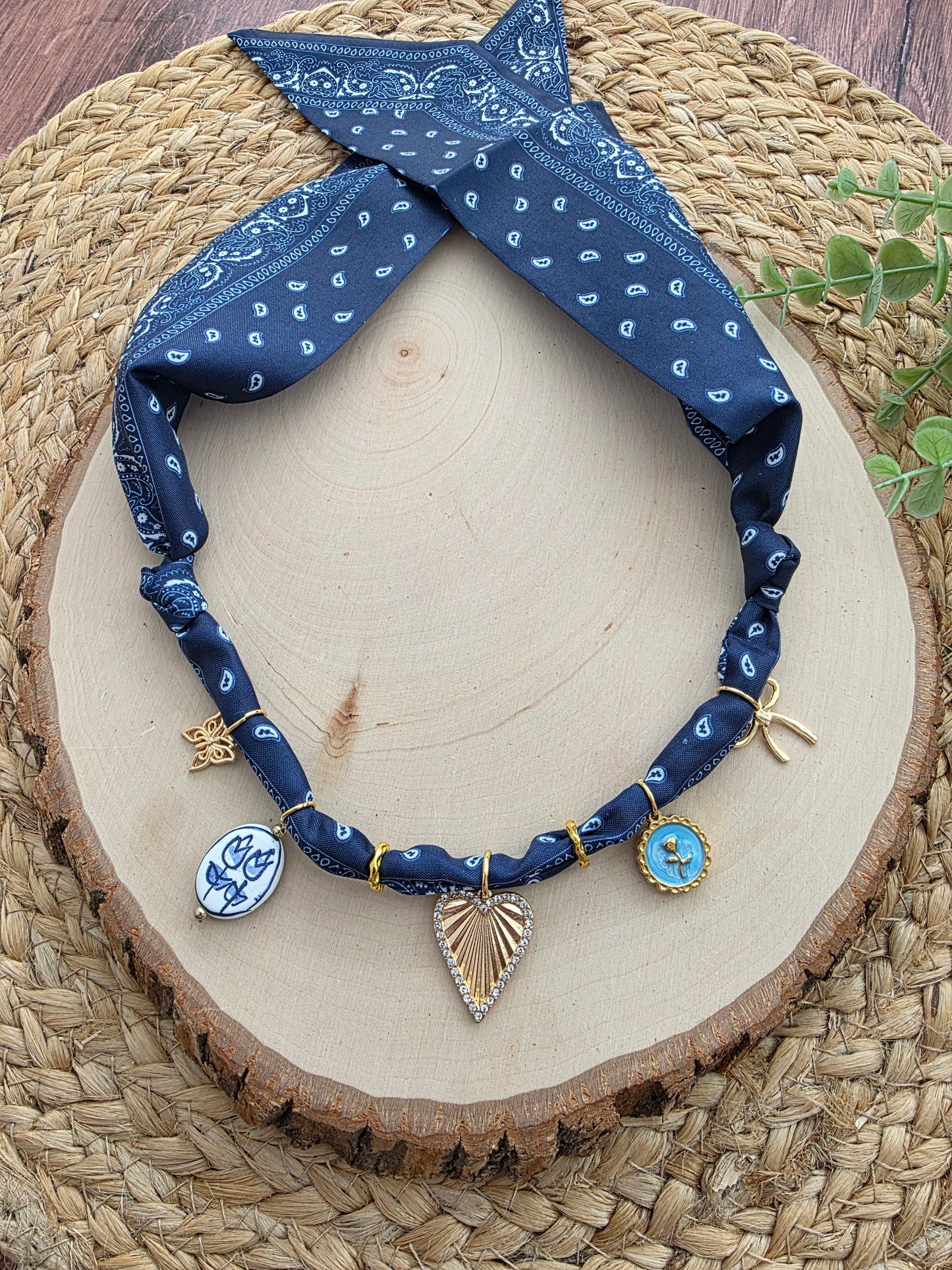 Twilight Garden Scarf Charm Necklace