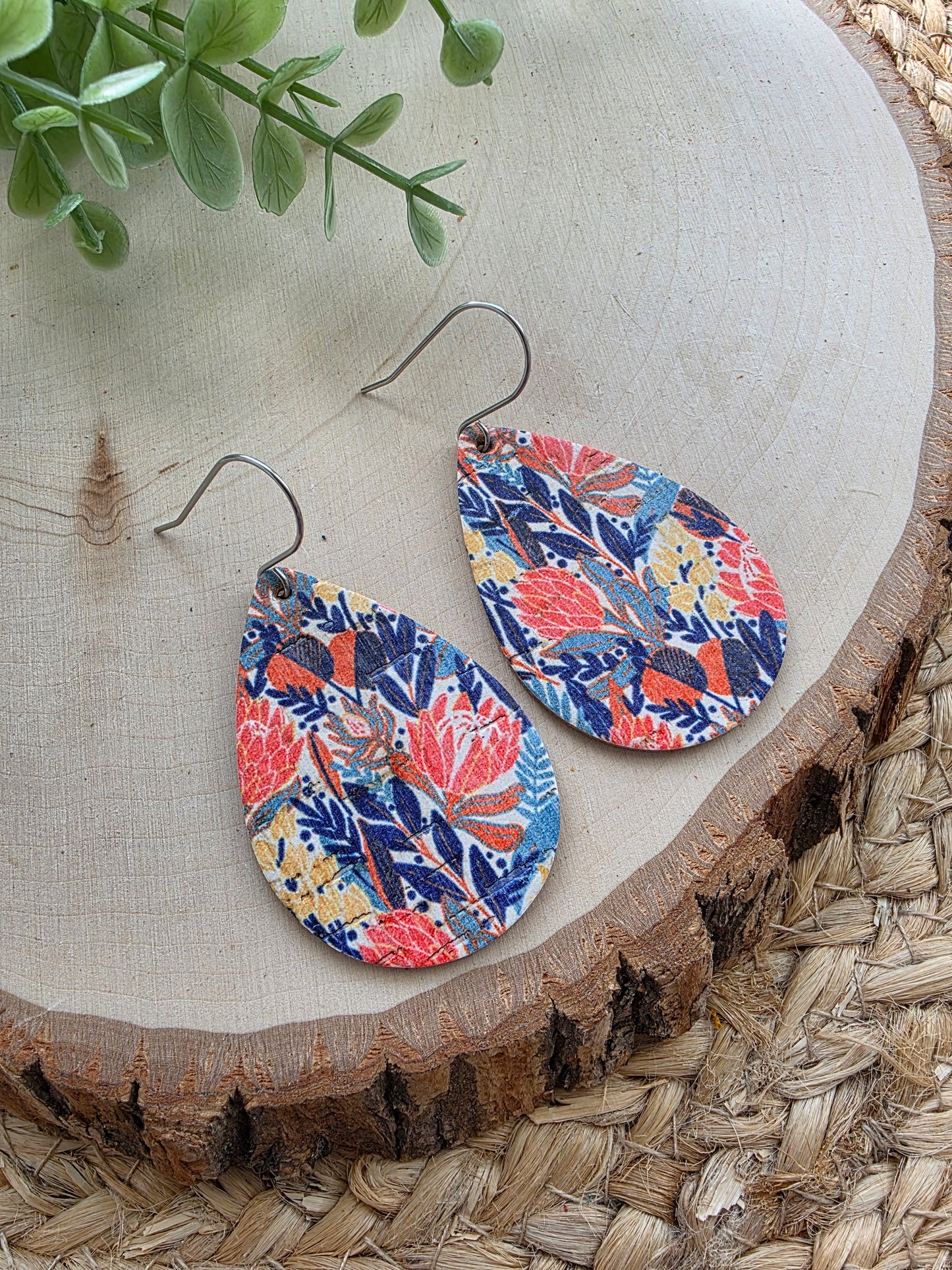 Autumn Meadow Floral Teardrop Earrings - Medium