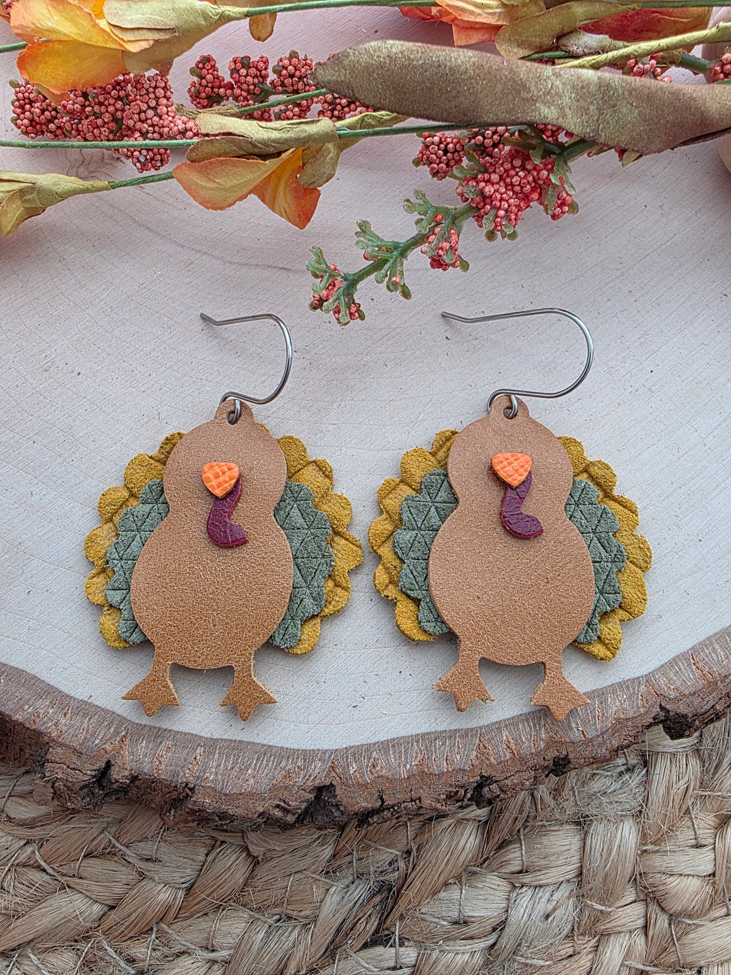 Mustard & Green Turkey Earrings