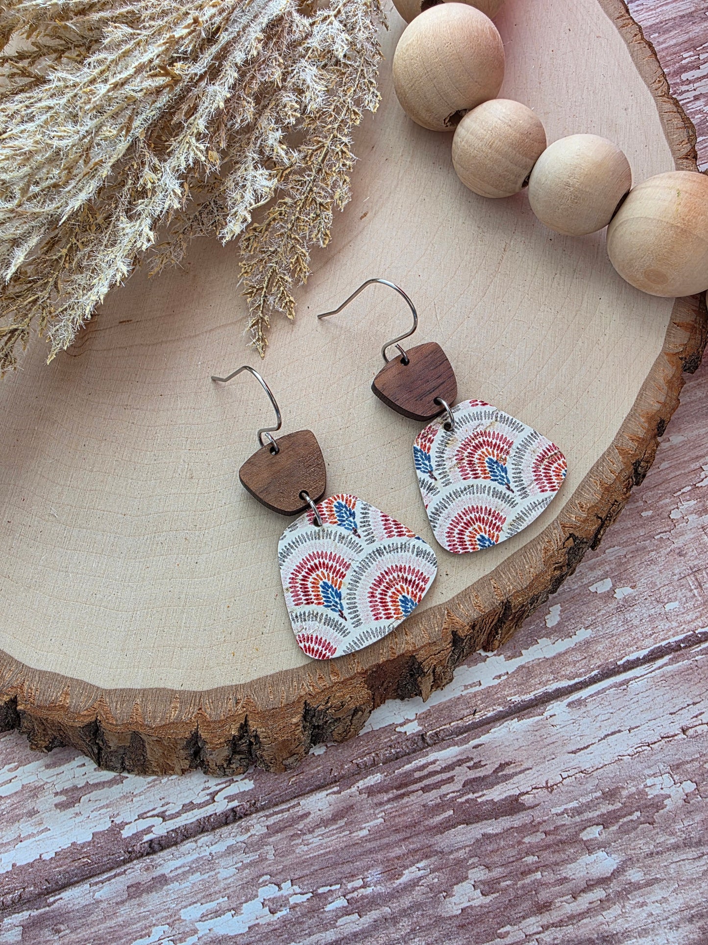 Boho Fan Rounded Trapezoid Earrings