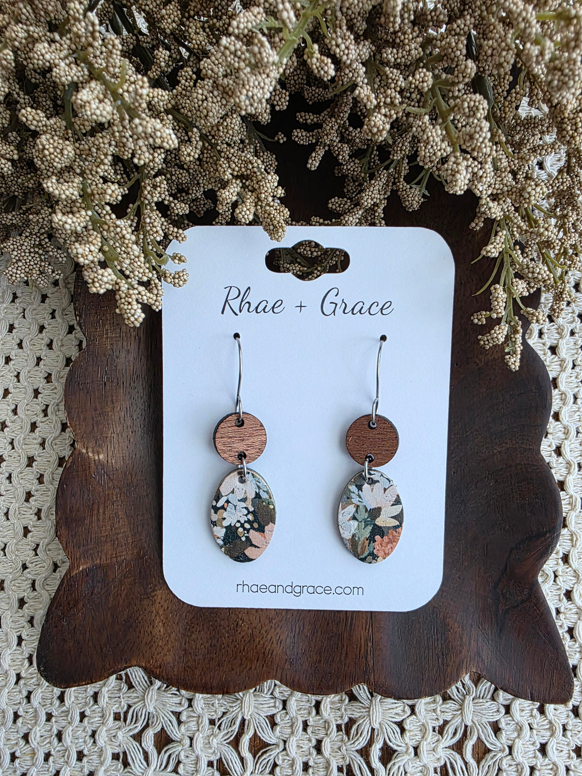 Rosemary Wildflower Oval Earrings