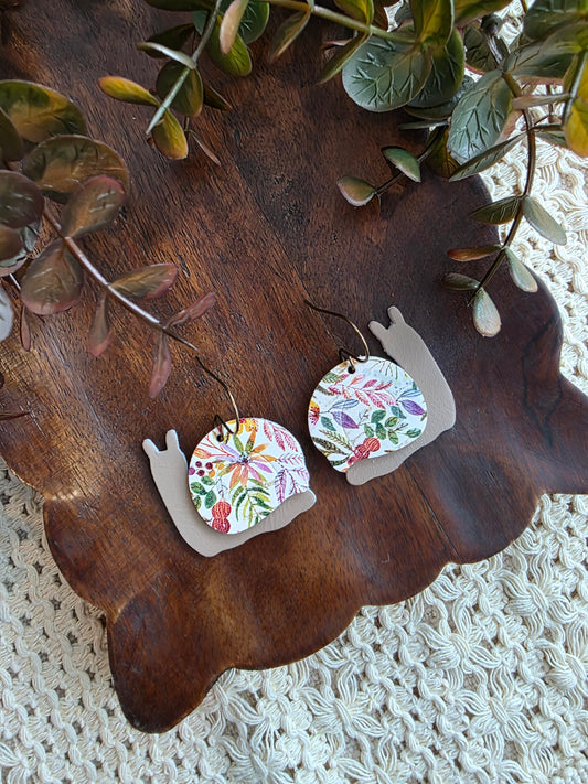 Garden Snails - Autumn Forest Earrings