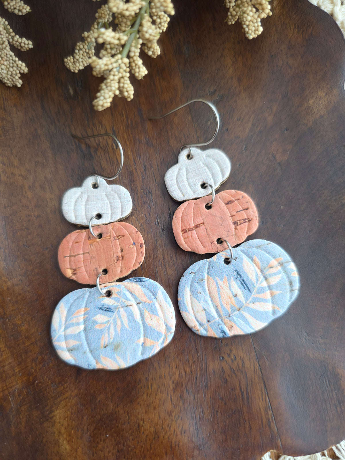Pumpkin Stack Earrings - Autumn Willow