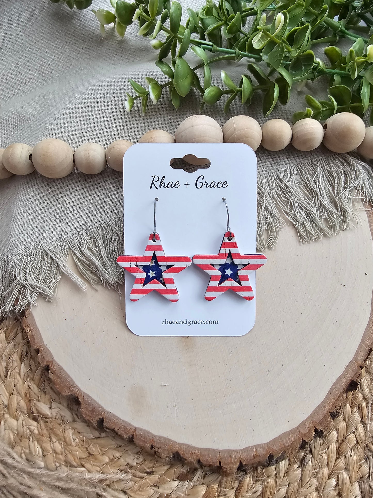 The Red, White & Blue Layered Star Earrings