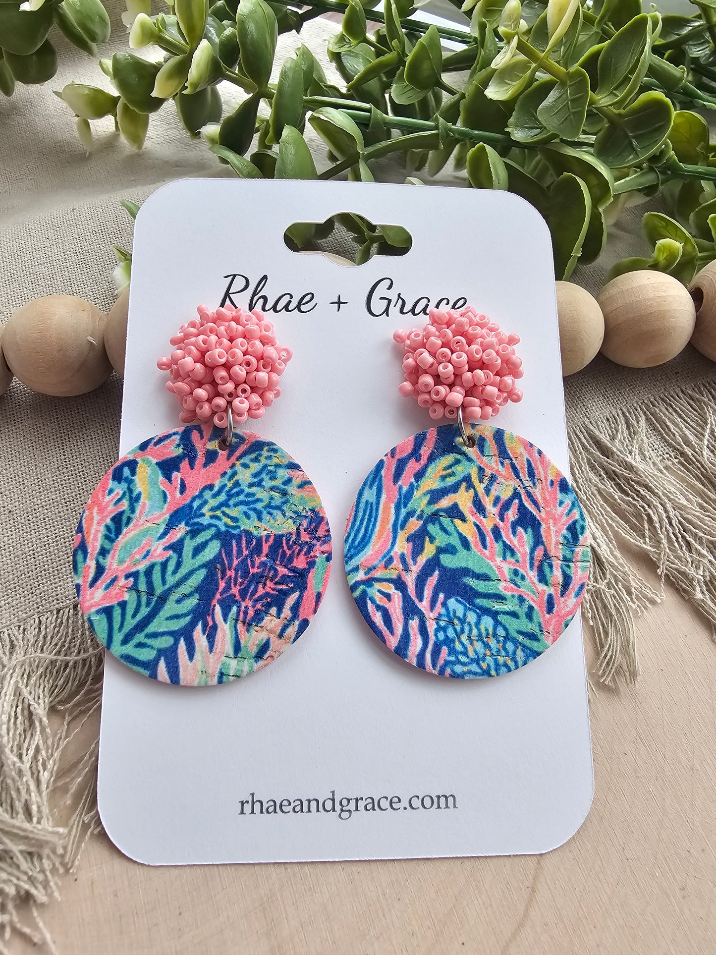 Coral Reef Circle Earrings