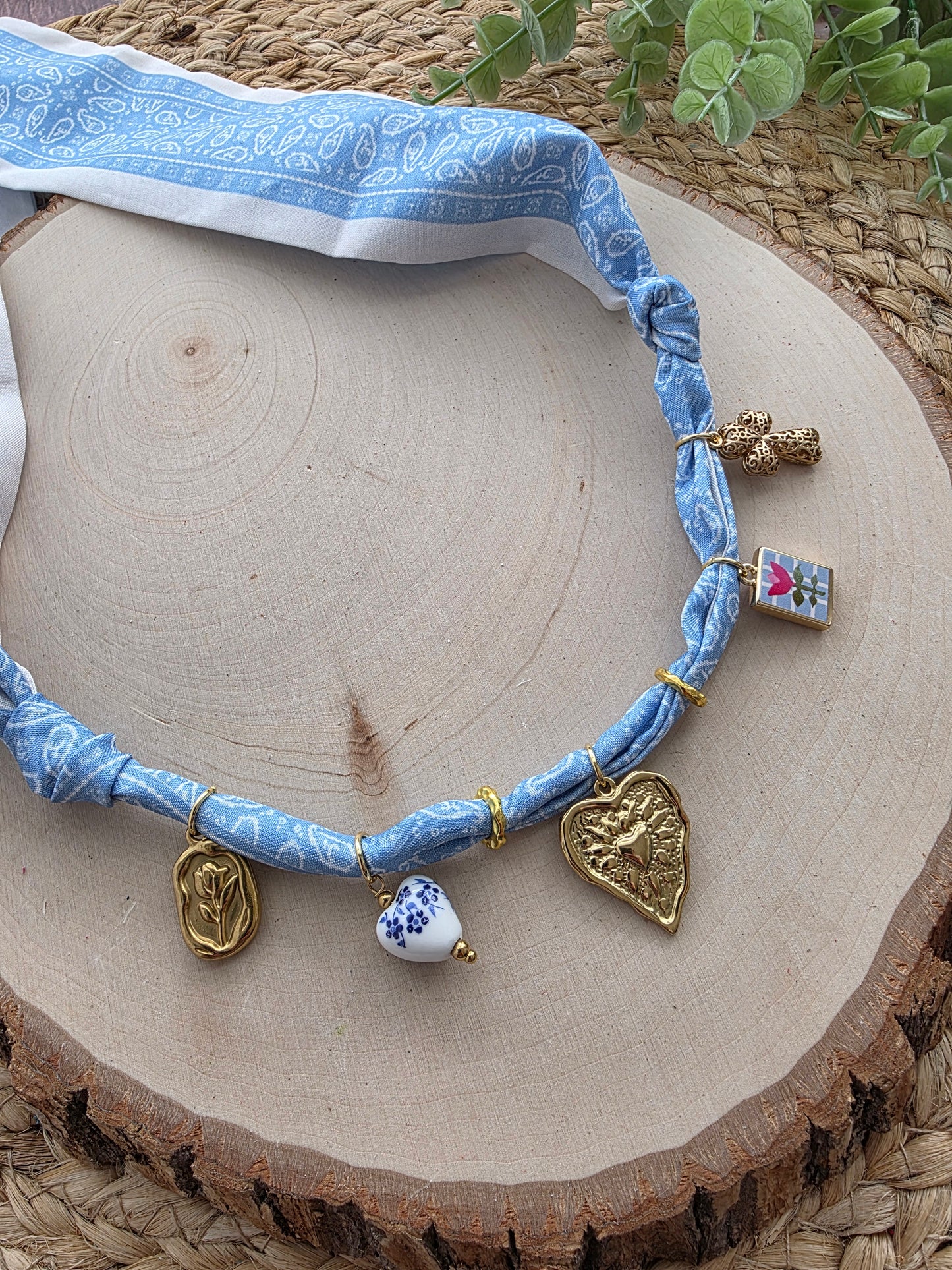 Clear Skies Scarf Charm Necklace