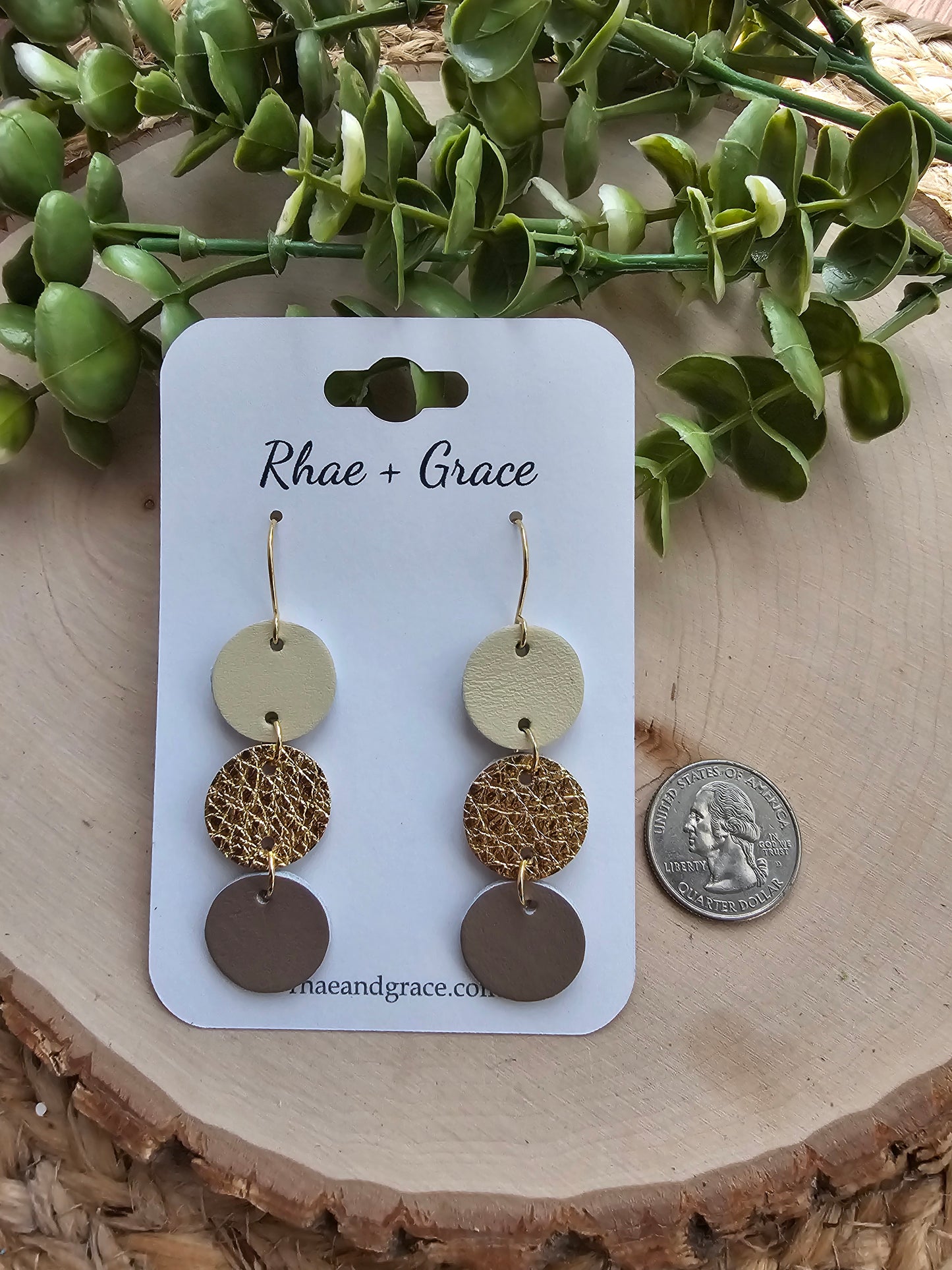 Stacked Circle Gold Neutral Earrings