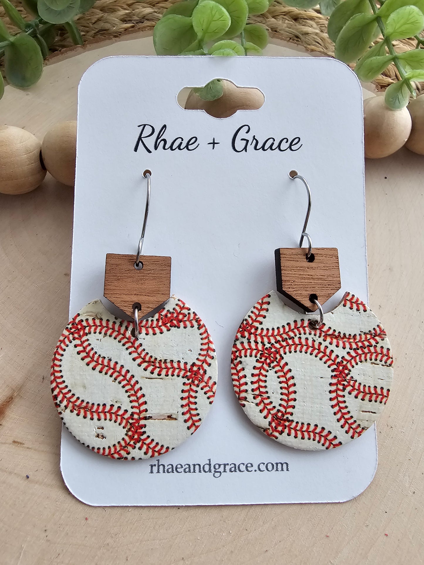 Baseball Home Plate Earrings