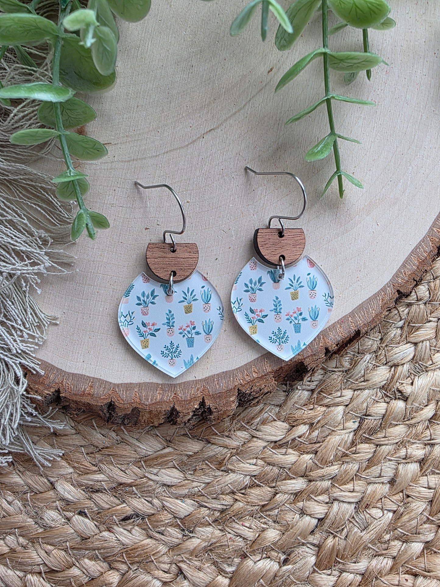 Acrylic Plant Lover Earrings