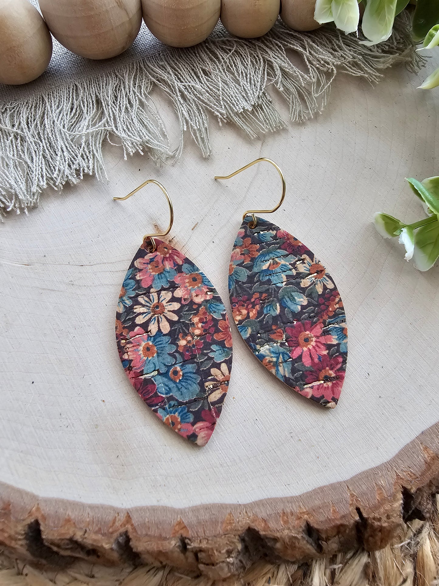 Vintage Fall Floral Leaf Earrings