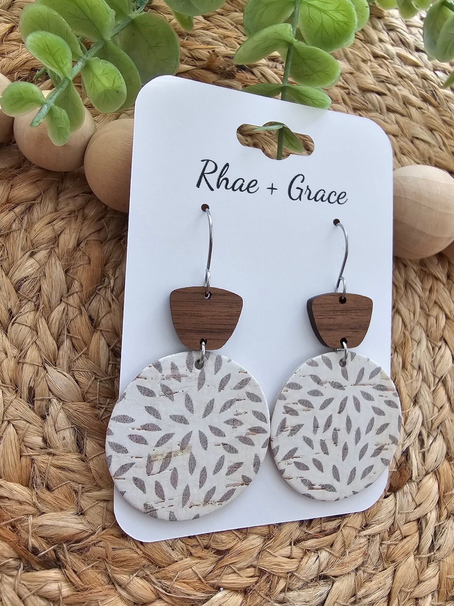 Ivory Almond Mum Earrings