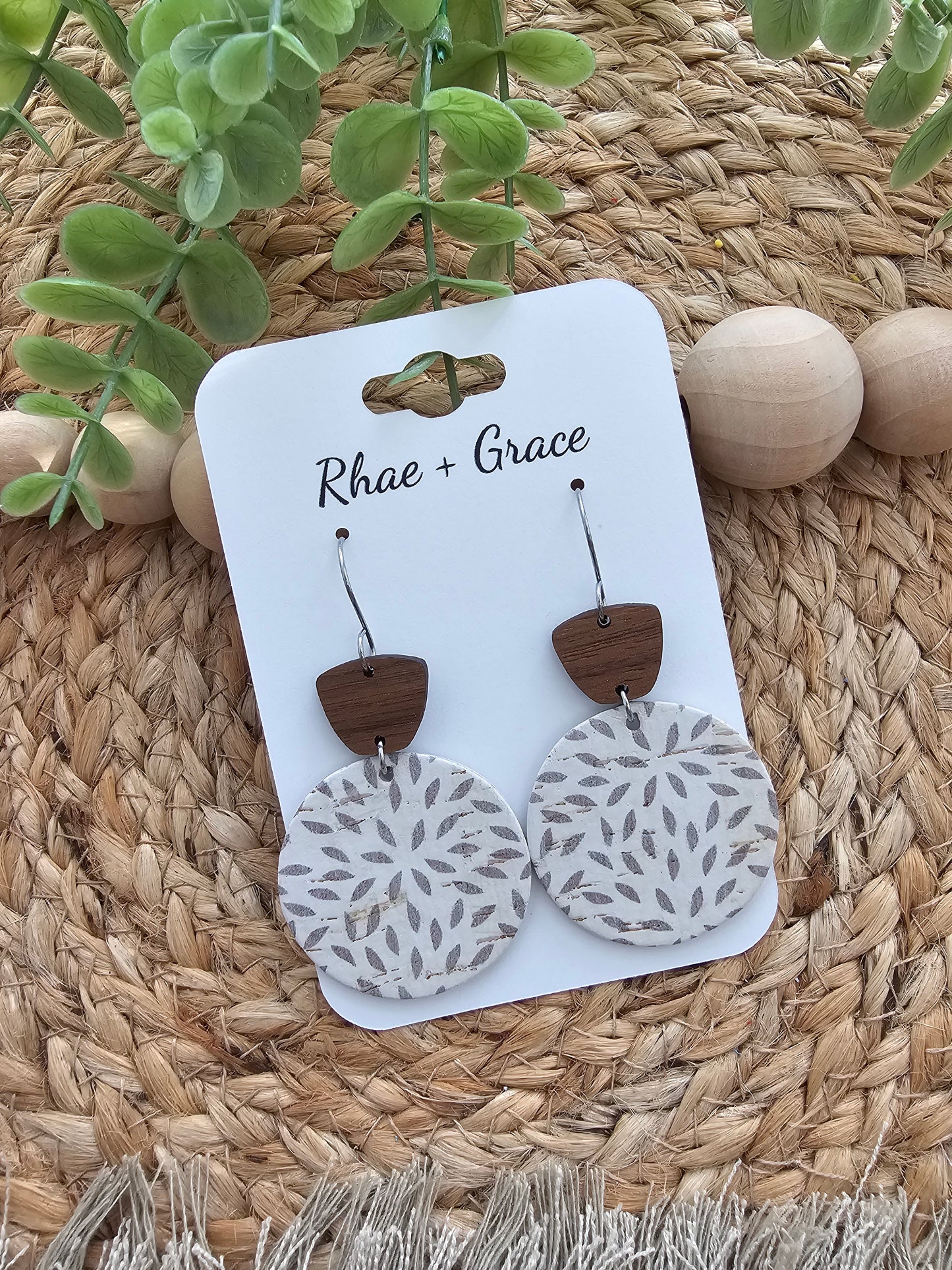 Ivory Almond Mum Earrings