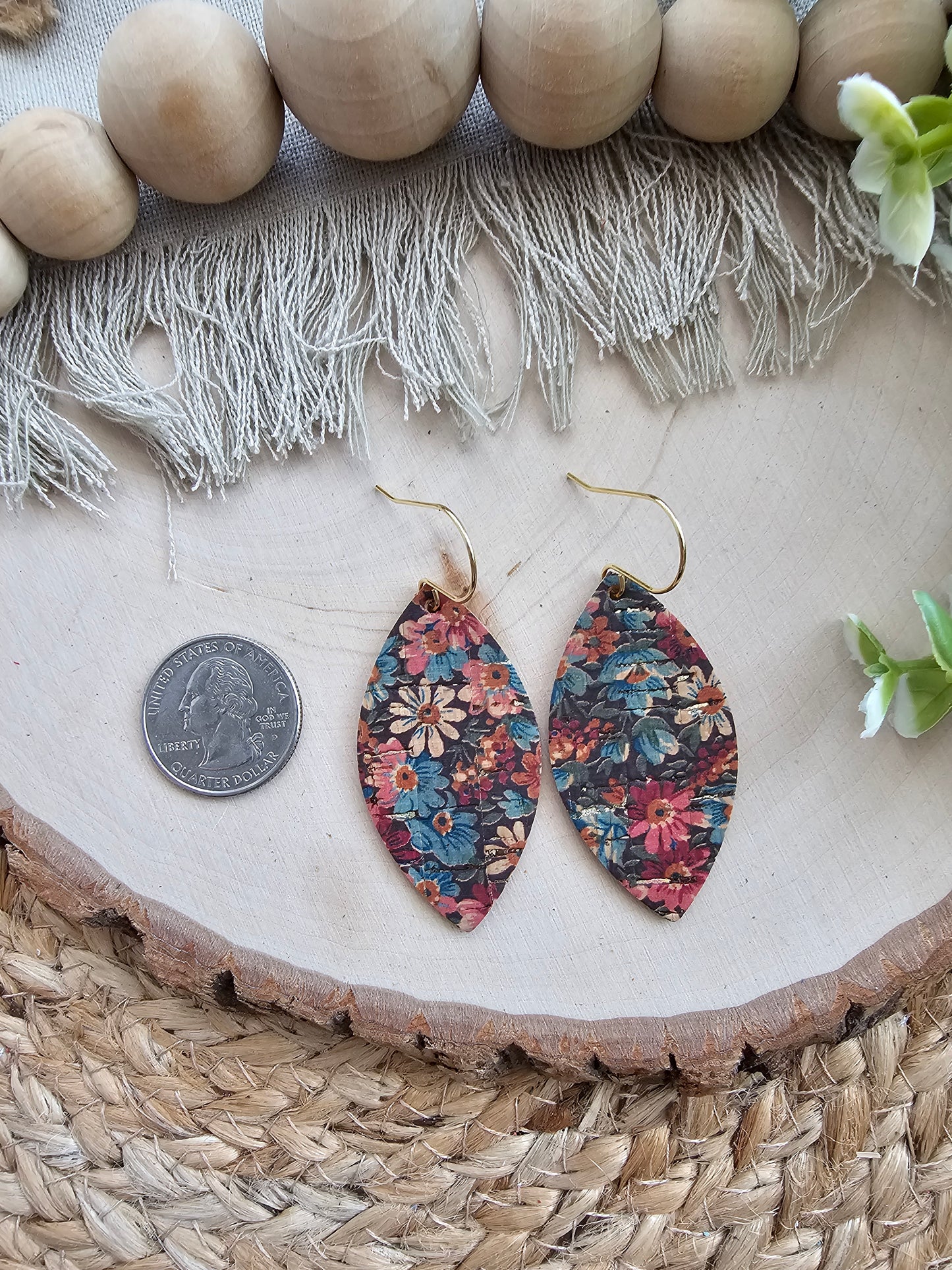 Vintage Fall Floral Leaf Earrings